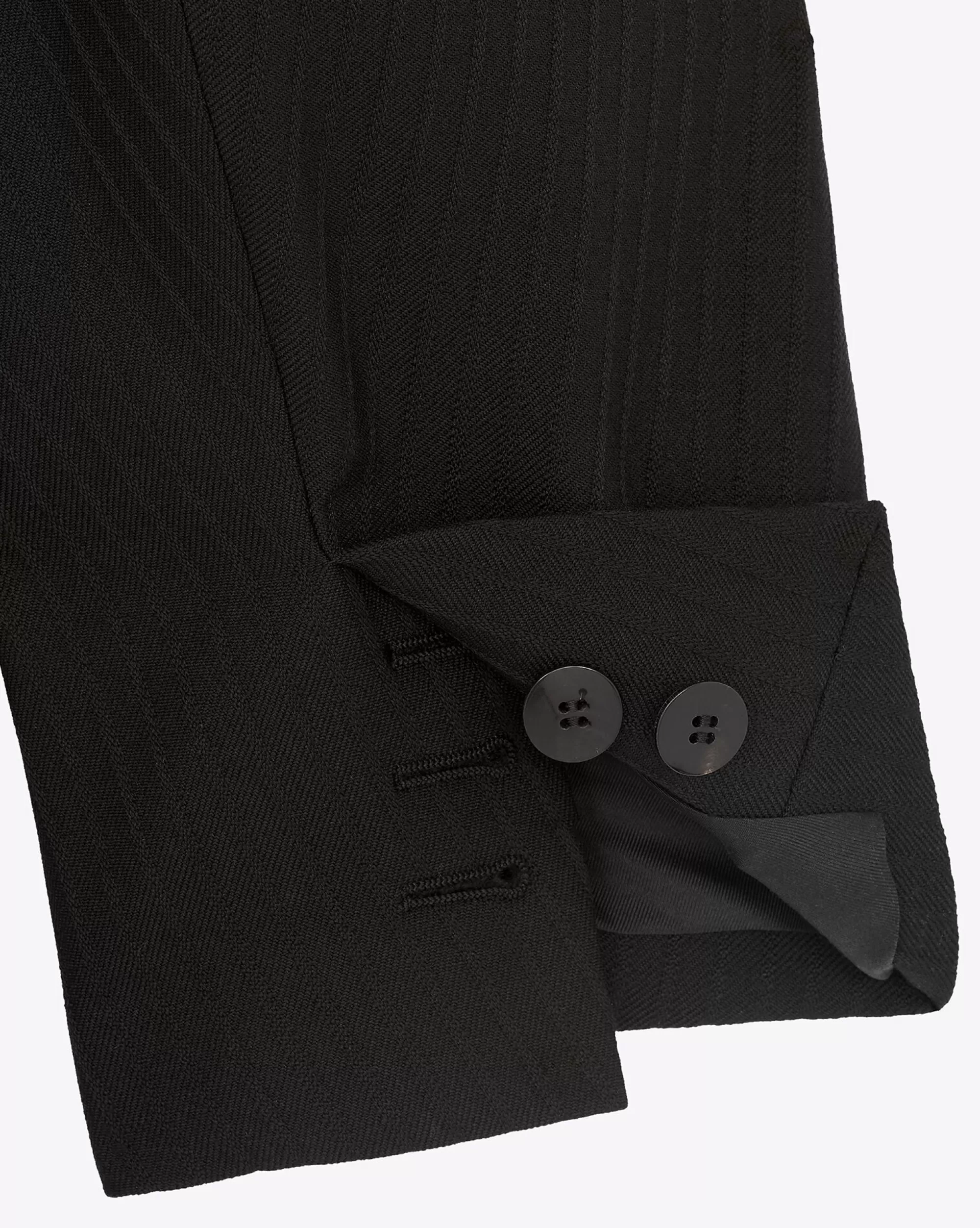 Saint Laurent ALL READY TO WEAR | SMOKING^Oversized Tuxedo Jacket In Raised-stripe Wool | | YSL.com