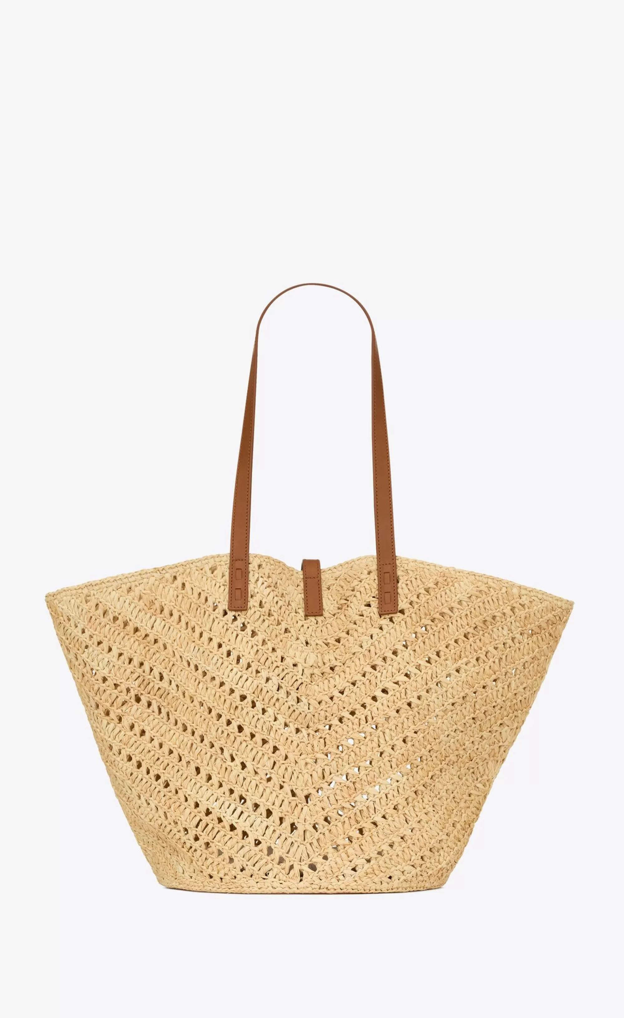 Women Saint Laurent TOTES AND SHOPPINGS^Panier Medium In Raffia And Vegetable-tanned Leather | | YSL.com