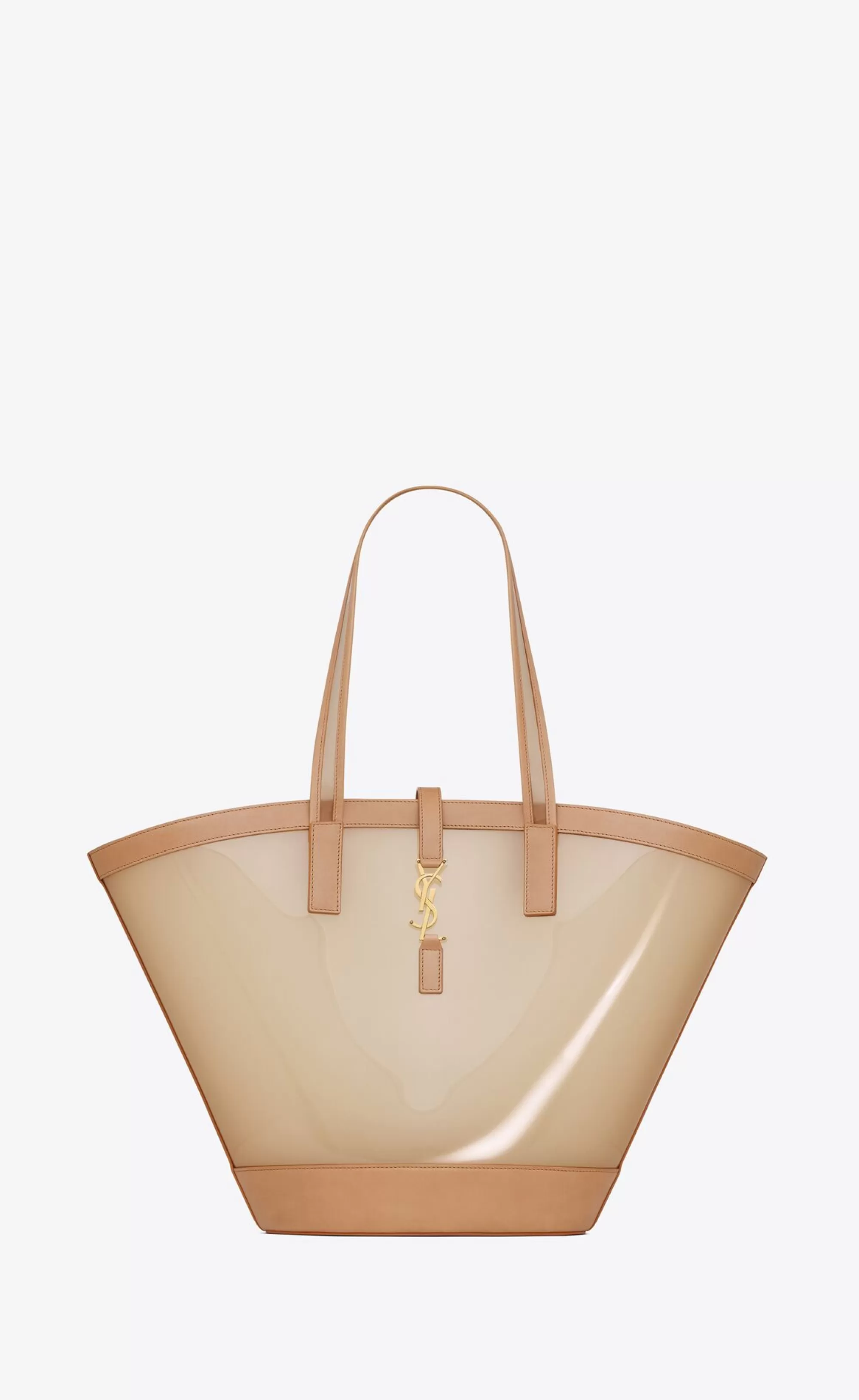 Women Saint Laurent TOTES AND SHOPPINGS^PANIER Medium In Vinyl And Vegetable-tanned Leather | | YSL.com