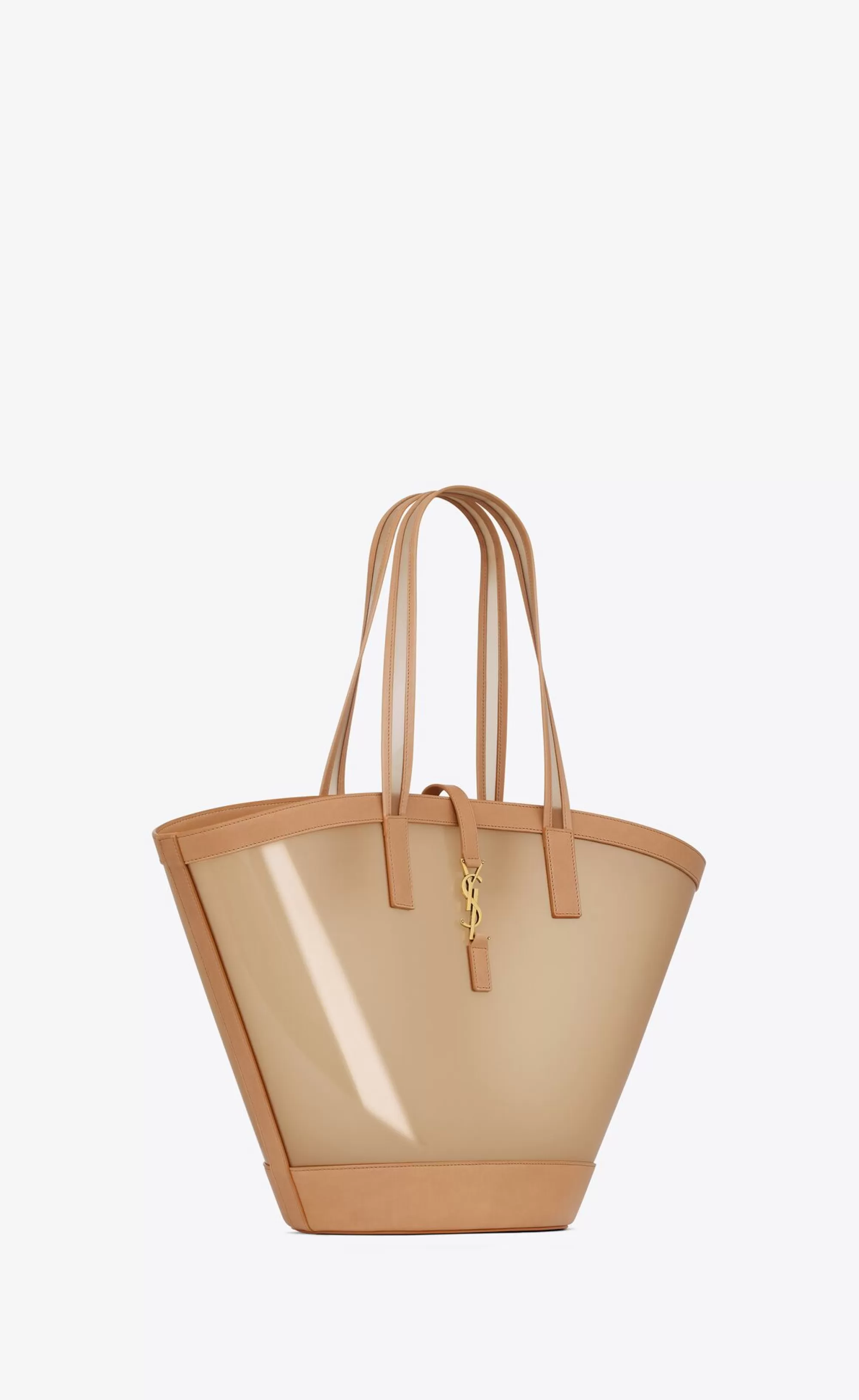 Women Saint Laurent TOTES AND SHOPPINGS^PANIER Medium In Vinyl And Vegetable-tanned Leather | | YSL.com