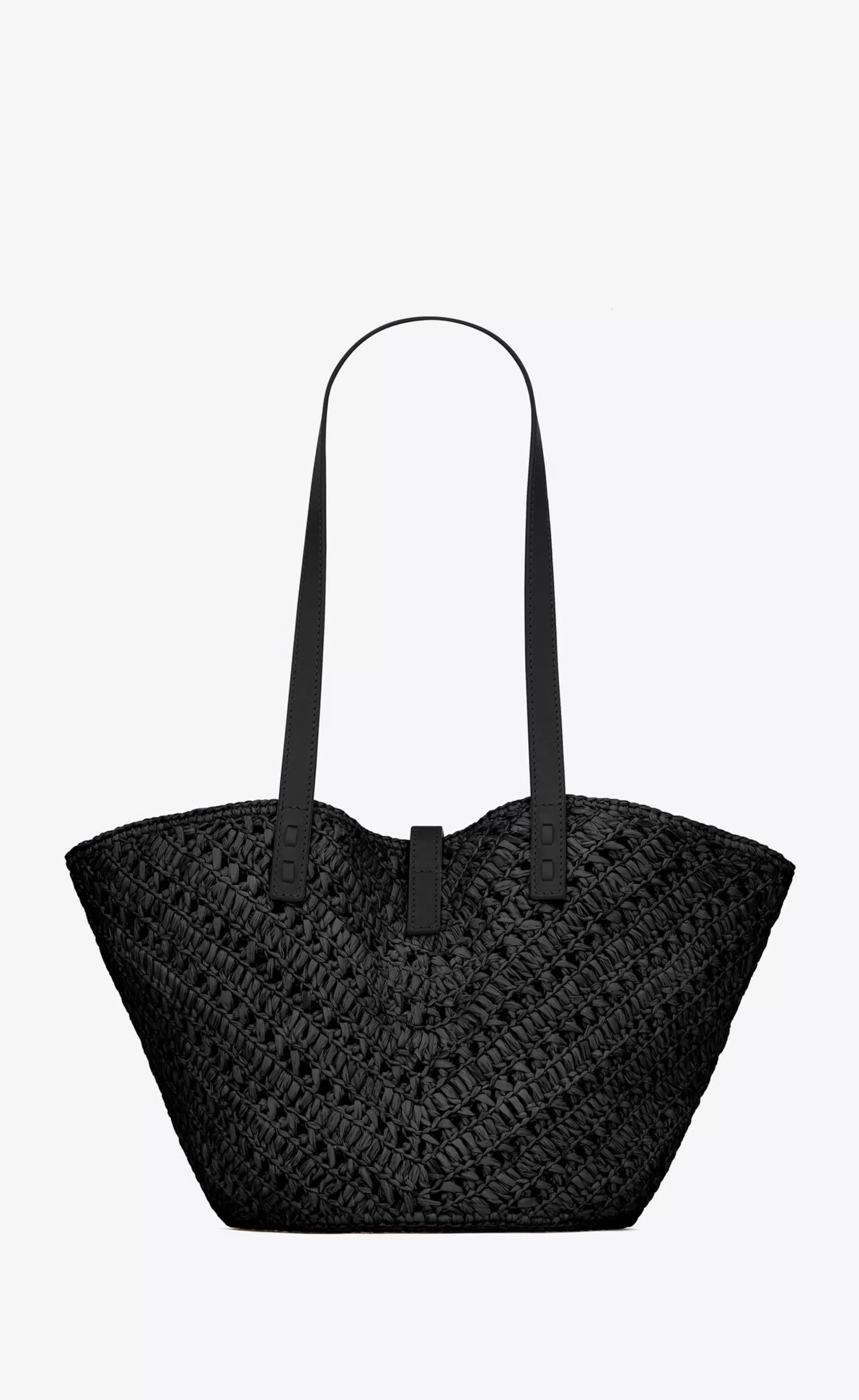 Women Saint Laurent TOTES AND SHOPPINGS^Panier Small In Raffia And Vegetable-tanned Leather | | YSL.com