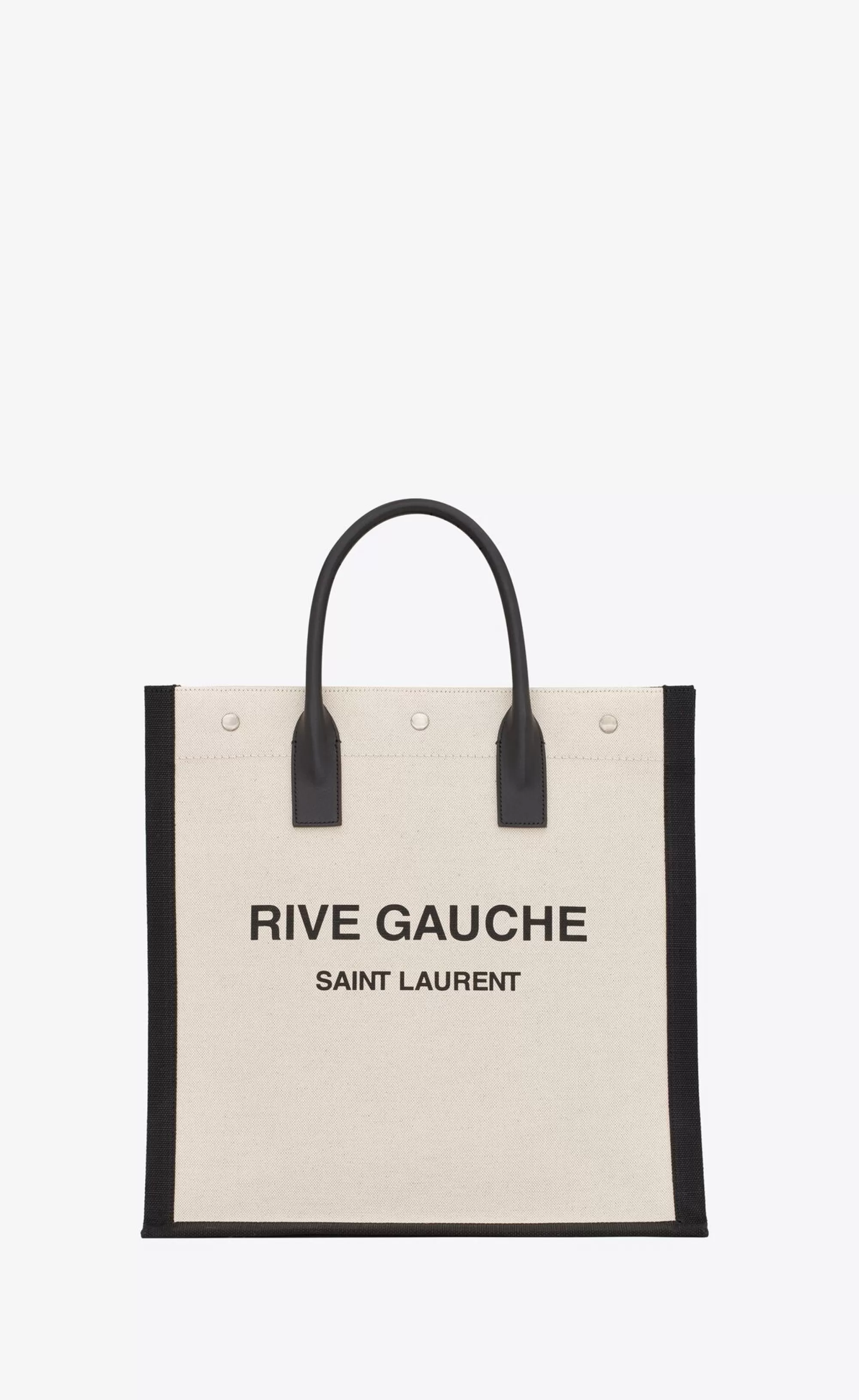 Saint Laurent SHOPPING BAGS^RIVE GAUCHE North/South TOTE BAG IN PRINTED LINEN AND LEATHER | | YSL.com