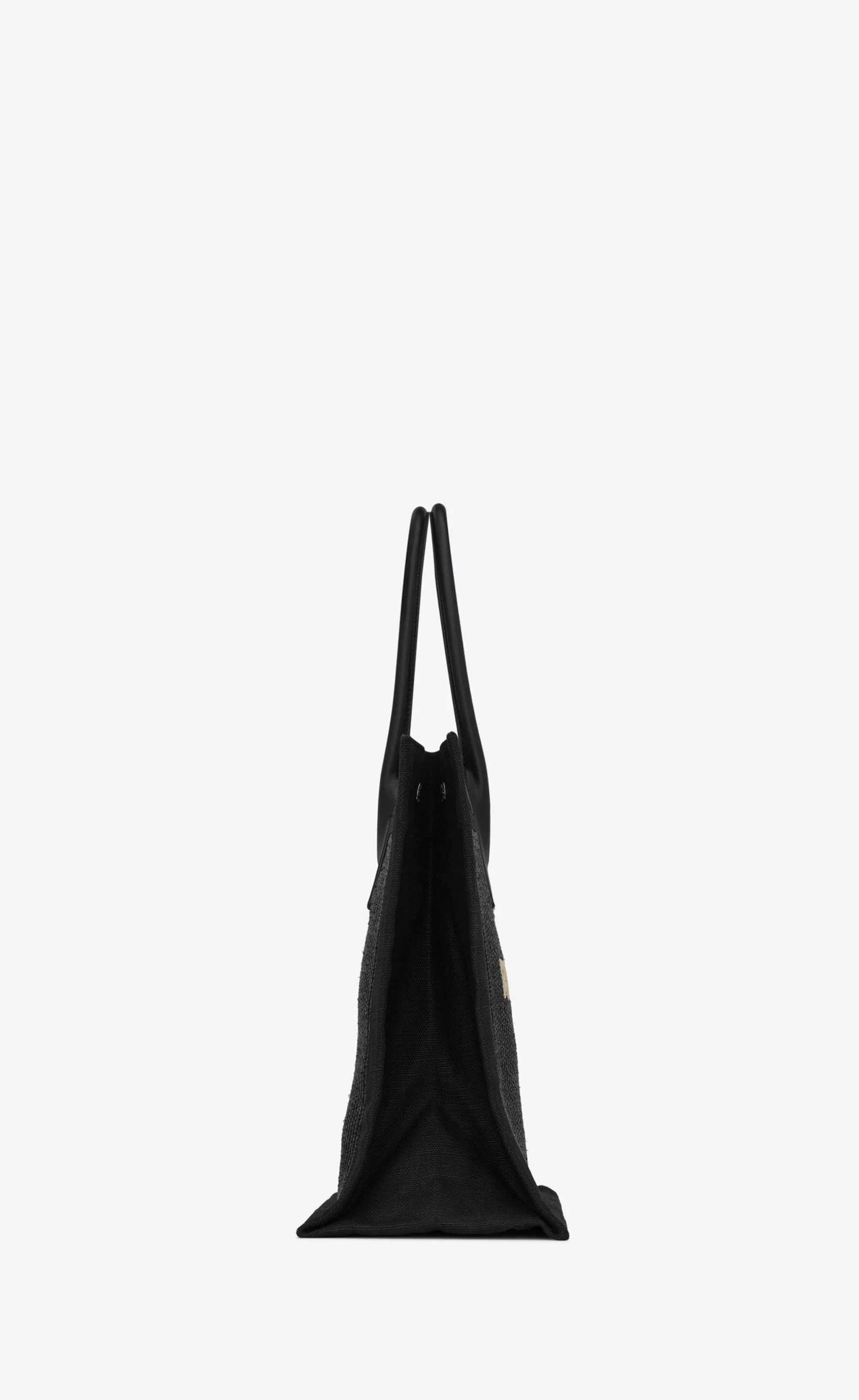 Women Saint Laurent TOTES AND SHOPPINGS^RIVE GAUCHE SMALL TOTE BAG IN RAFFIA AND LEATHER | | YSL.com