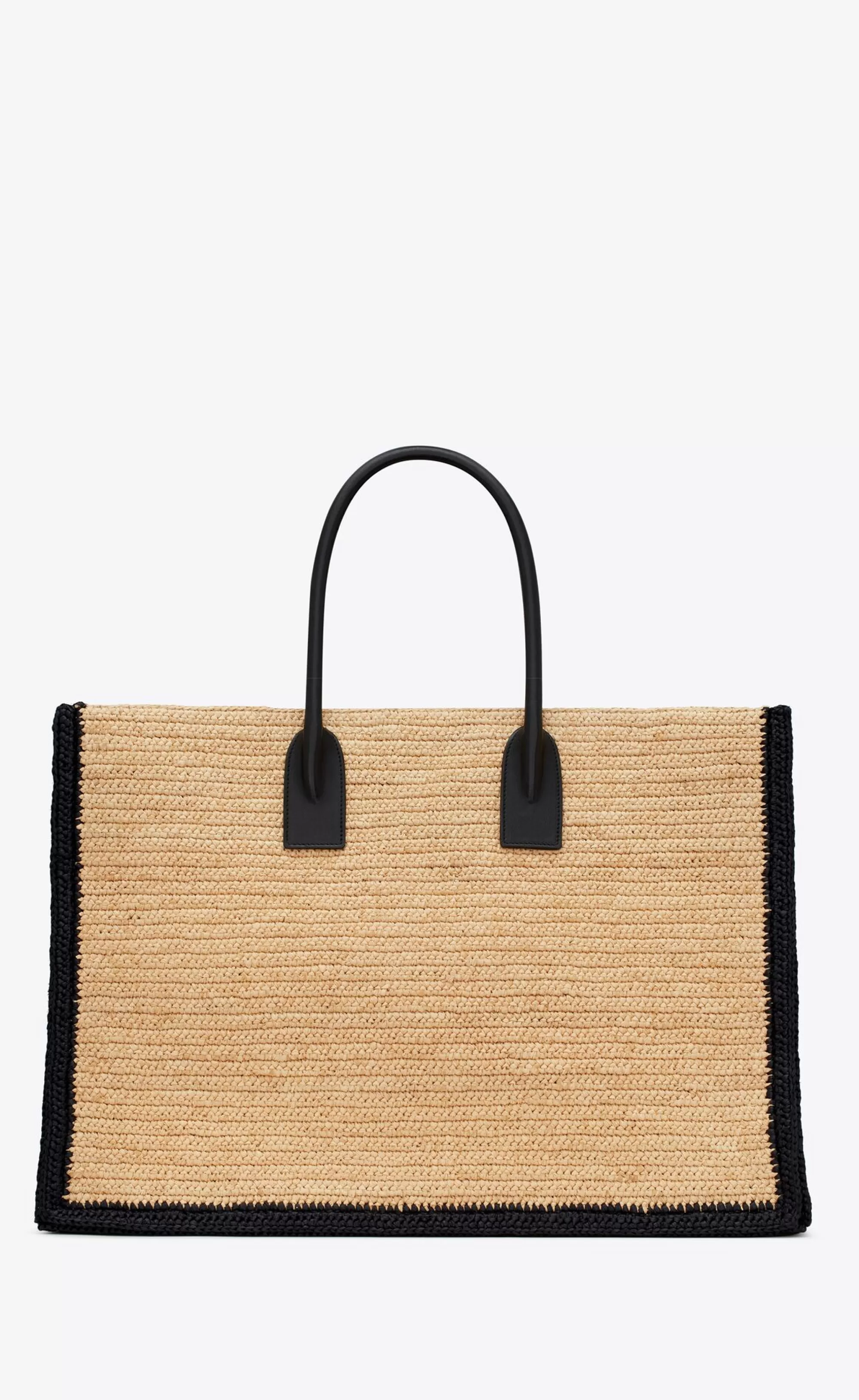 Women Saint Laurent TOTES AND SHOPPINGS^Rive Gauche Tote Bag In Raffia And Leather | | YSL.com