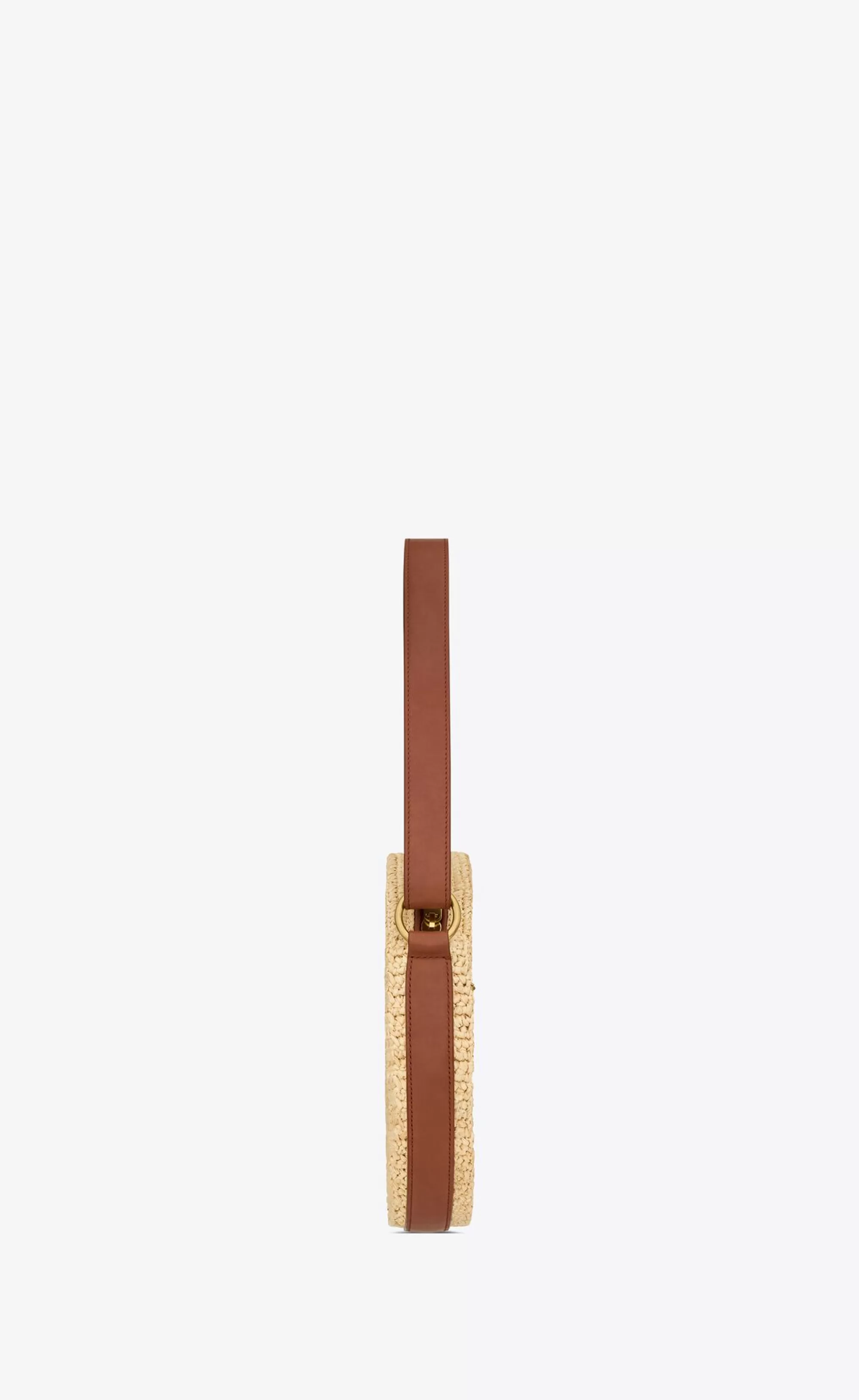Women Saint Laurent MINI BAGS^Round Bag In Raffia And Vegetable-tanned Leather | | YSL.com
