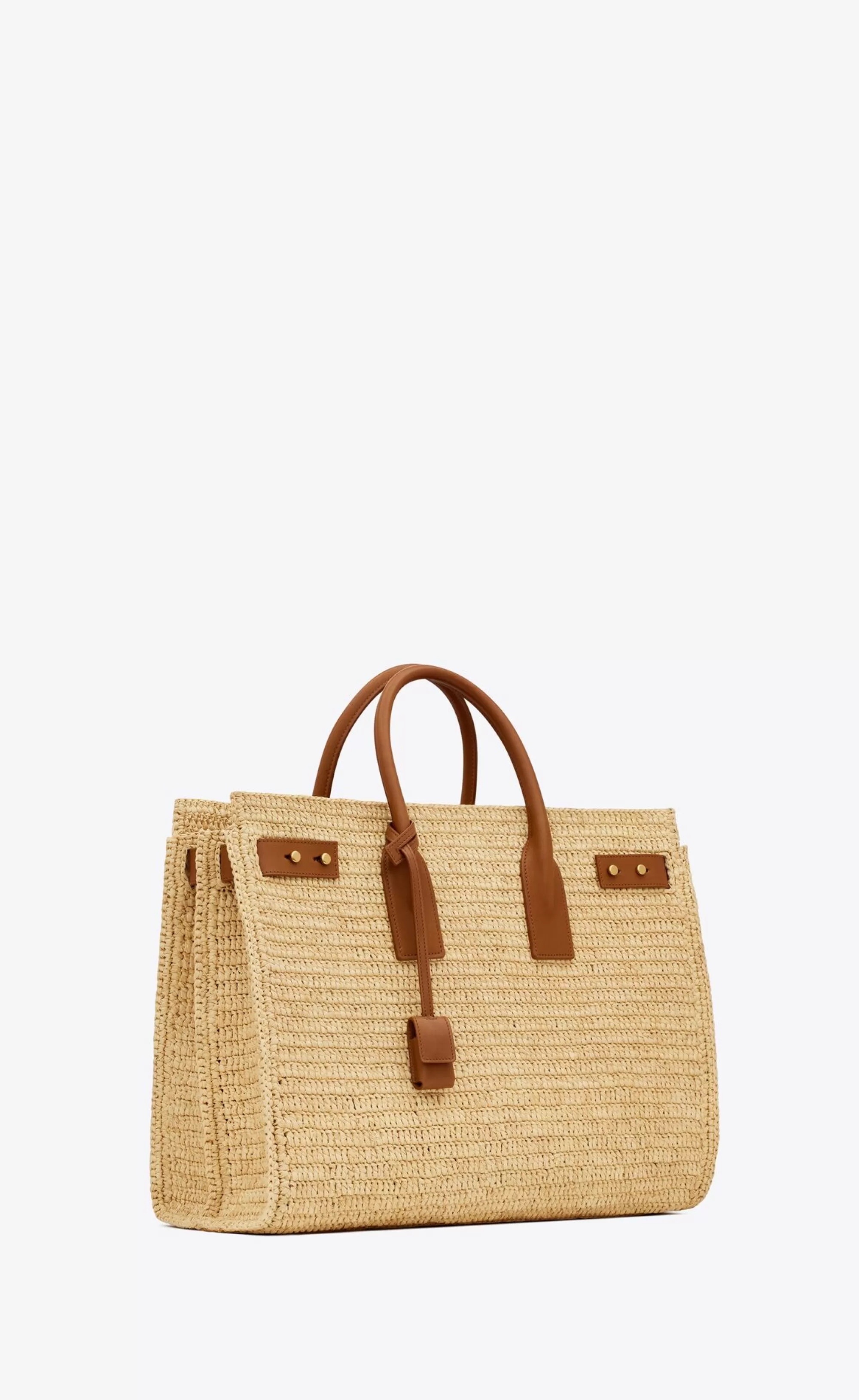 Women Saint Laurent SAC DE JOUR^SAC DE JOUR Medium Supple In Raffia And Vegetable-tanned Leather | | YSL.com