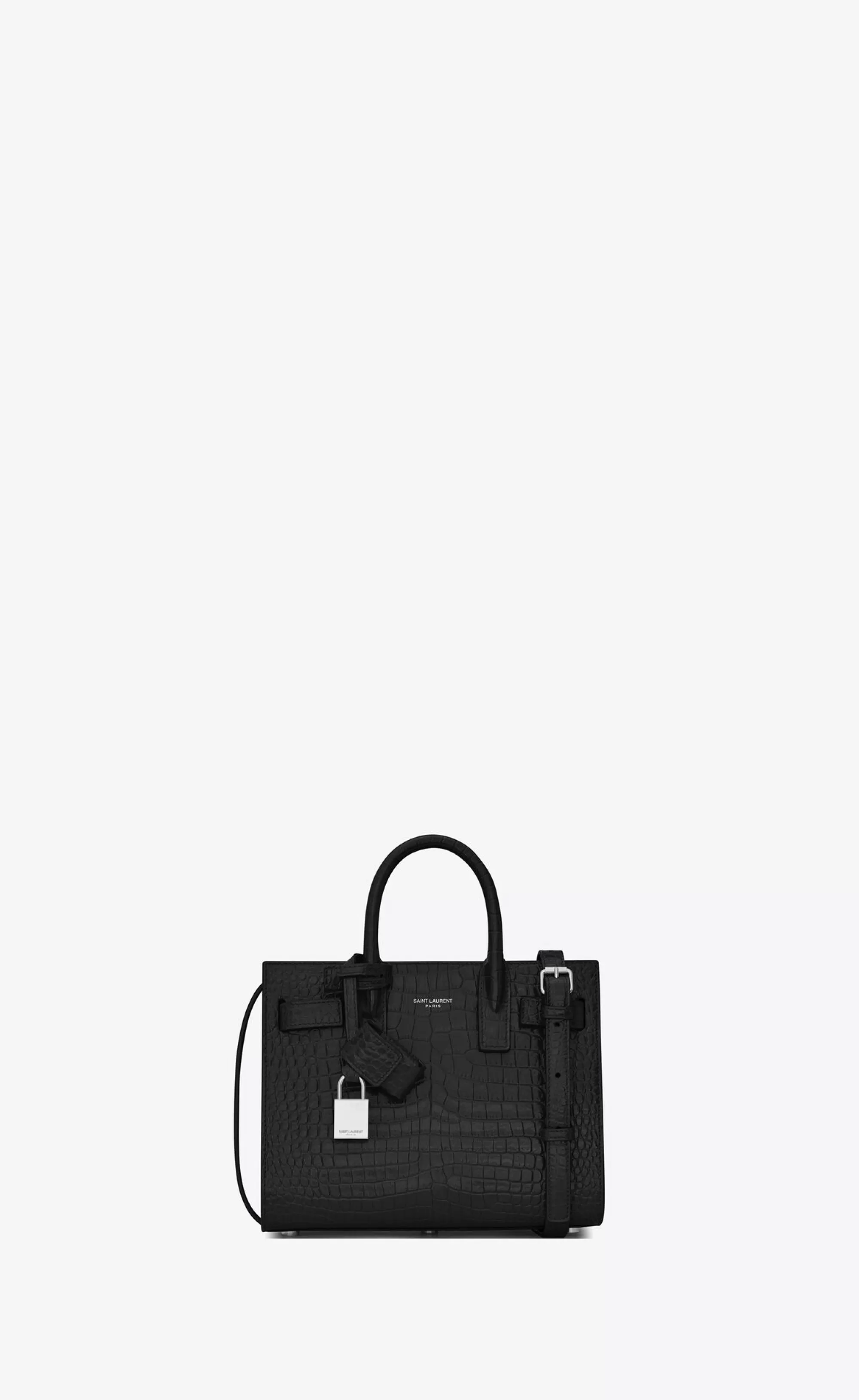 Women Saint Laurent TOP HANDLES | SAC DE JOUR^SAC DE JOUR NANO IN CROCODILE EMBOSSED LEATHER | | YSL.com