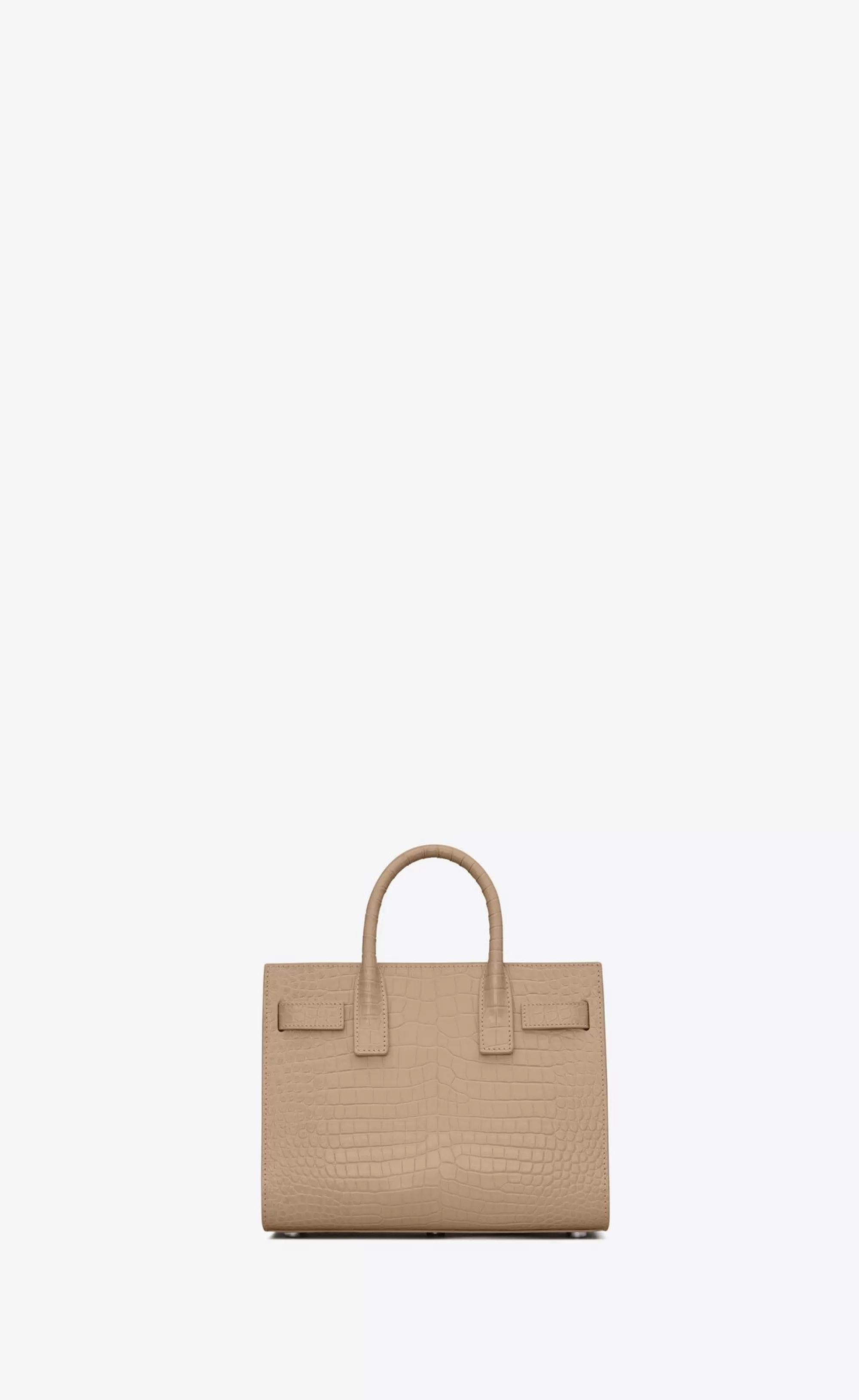 Women Saint Laurent SAC DE JOUR | TOP HANDLES^SAC DE JOUR NANO IN CROCODILE EMBOSSED LEATHER | | YSL.com