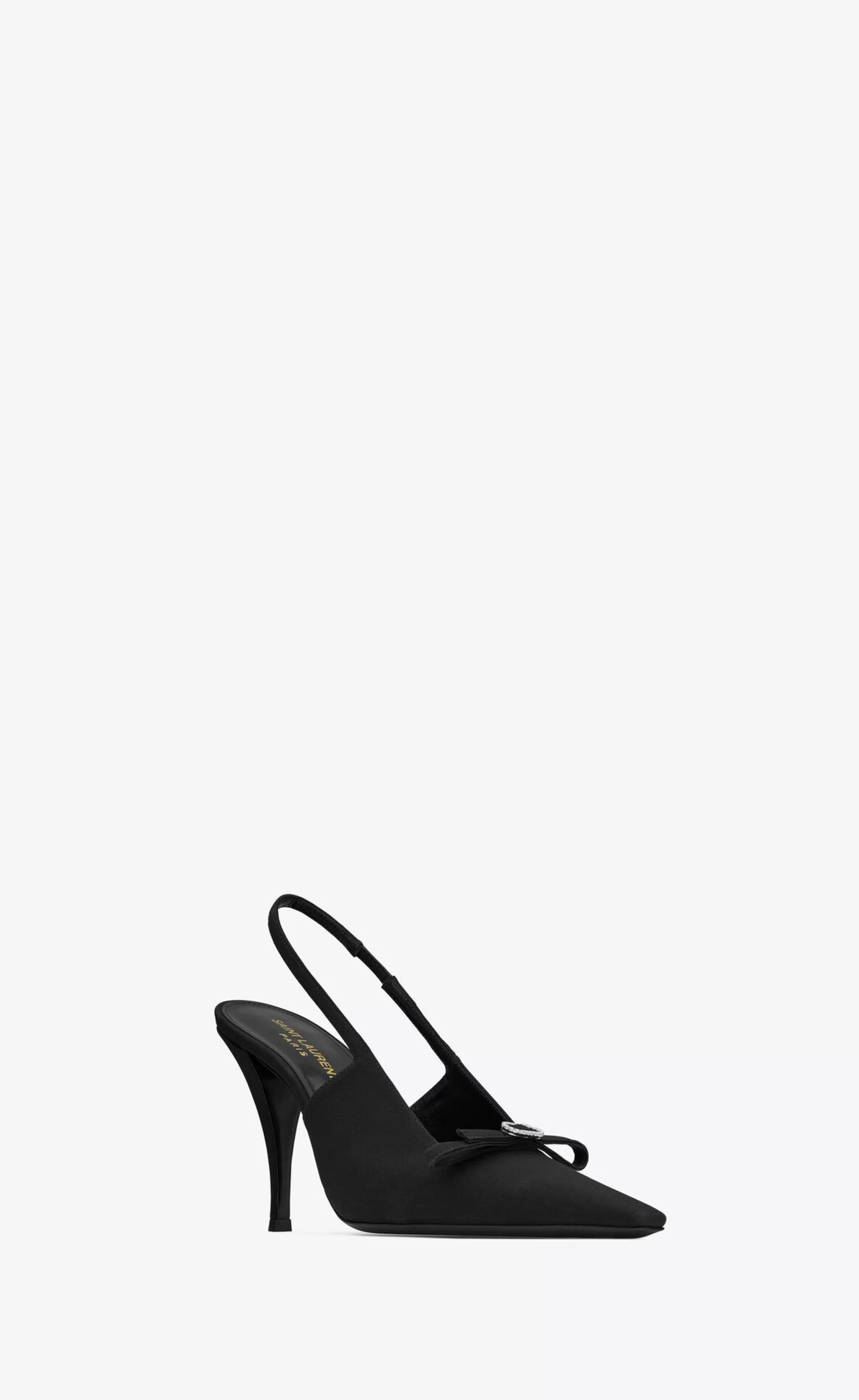 Women Saint Laurent SLINGBACKS | SMOKING^SADIE Slingback Pumps In Crepe De Chine | | YSL.com