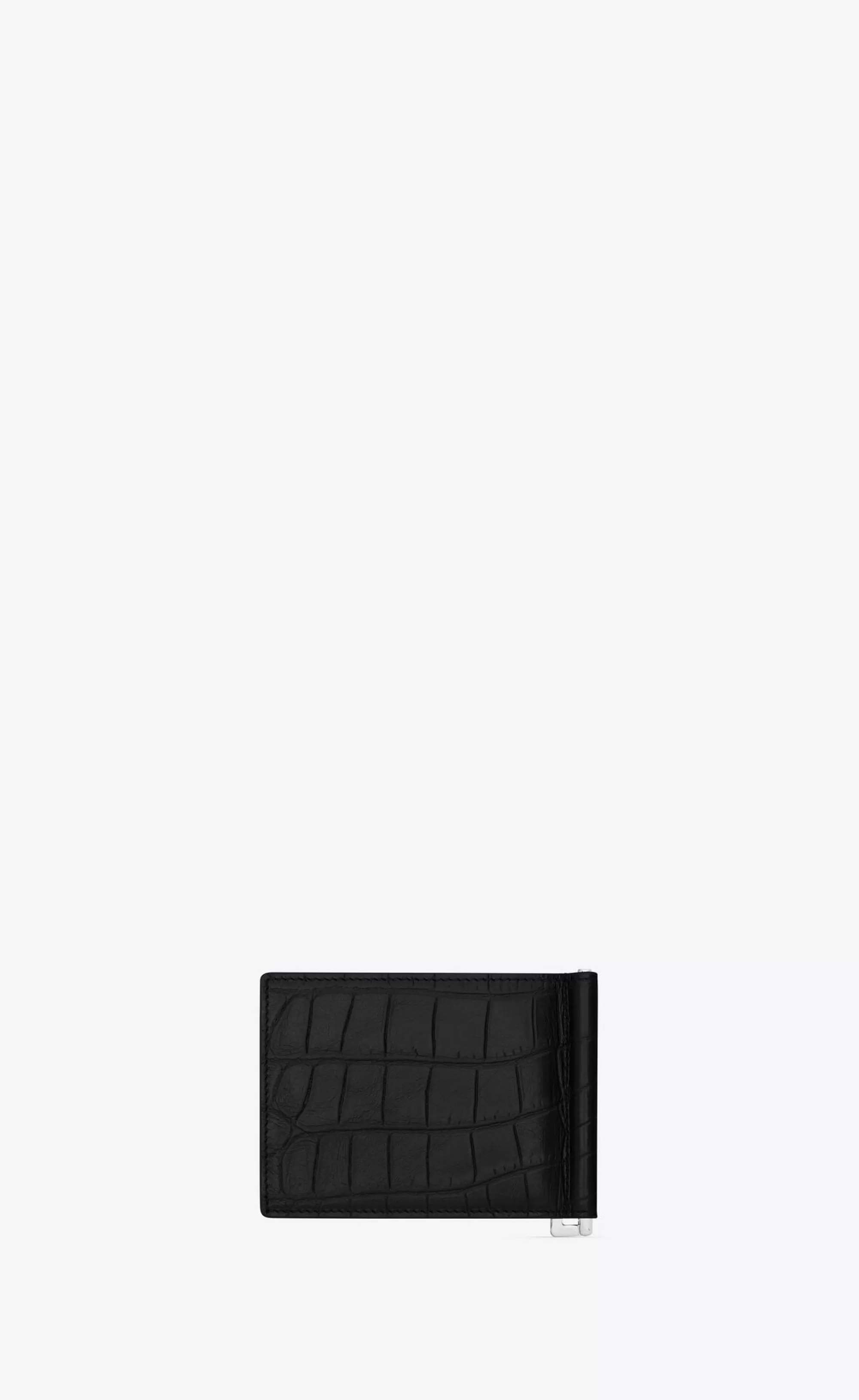 Saint Laurent WALLETS^ Paris Bill Clip Wallet In CROCODILE-EMBOSSED Leather | | YSL.com