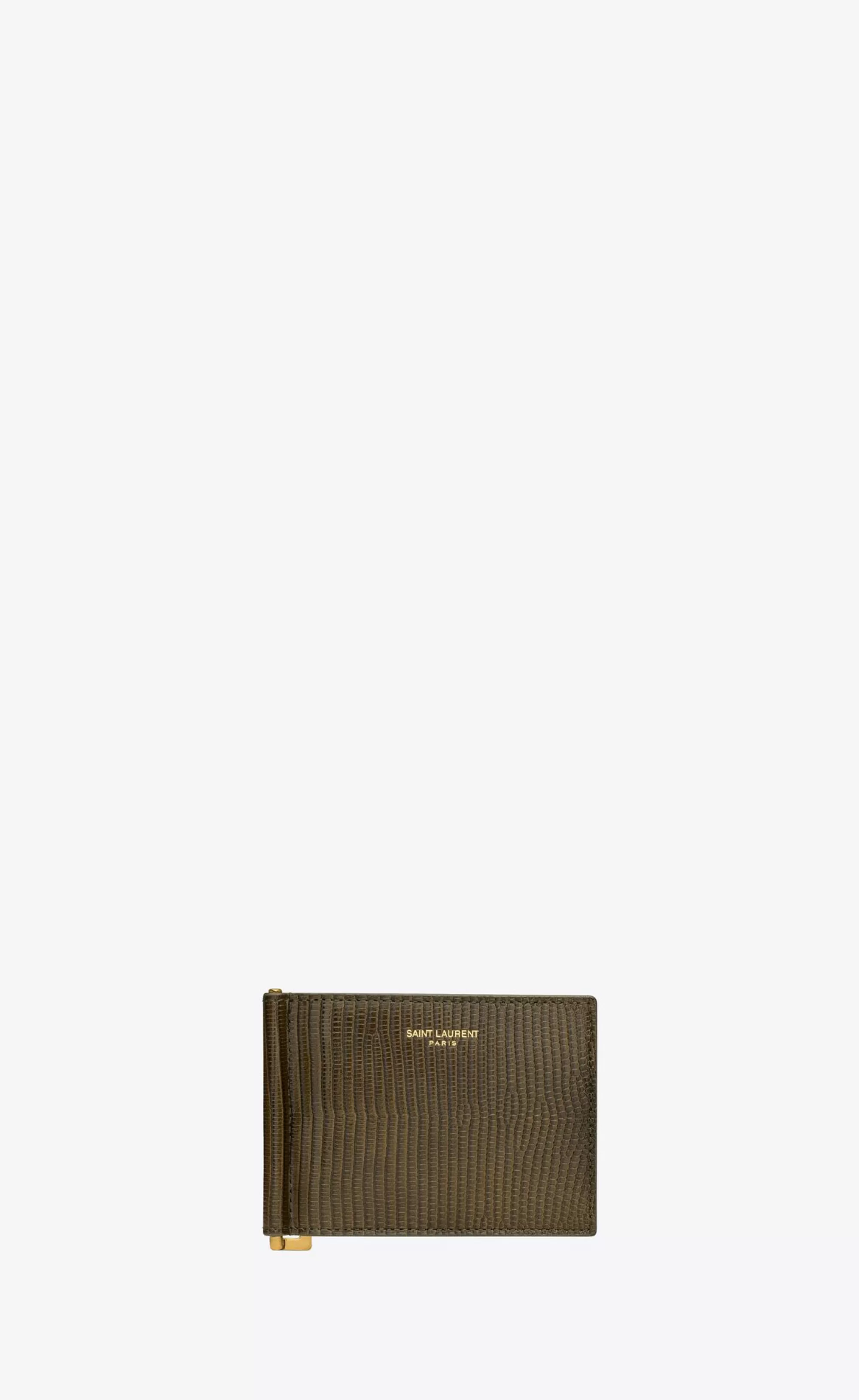 Saint Laurent WALLETS^ PARIS Bill Clip Wallet In Lizard | | YSL.com
