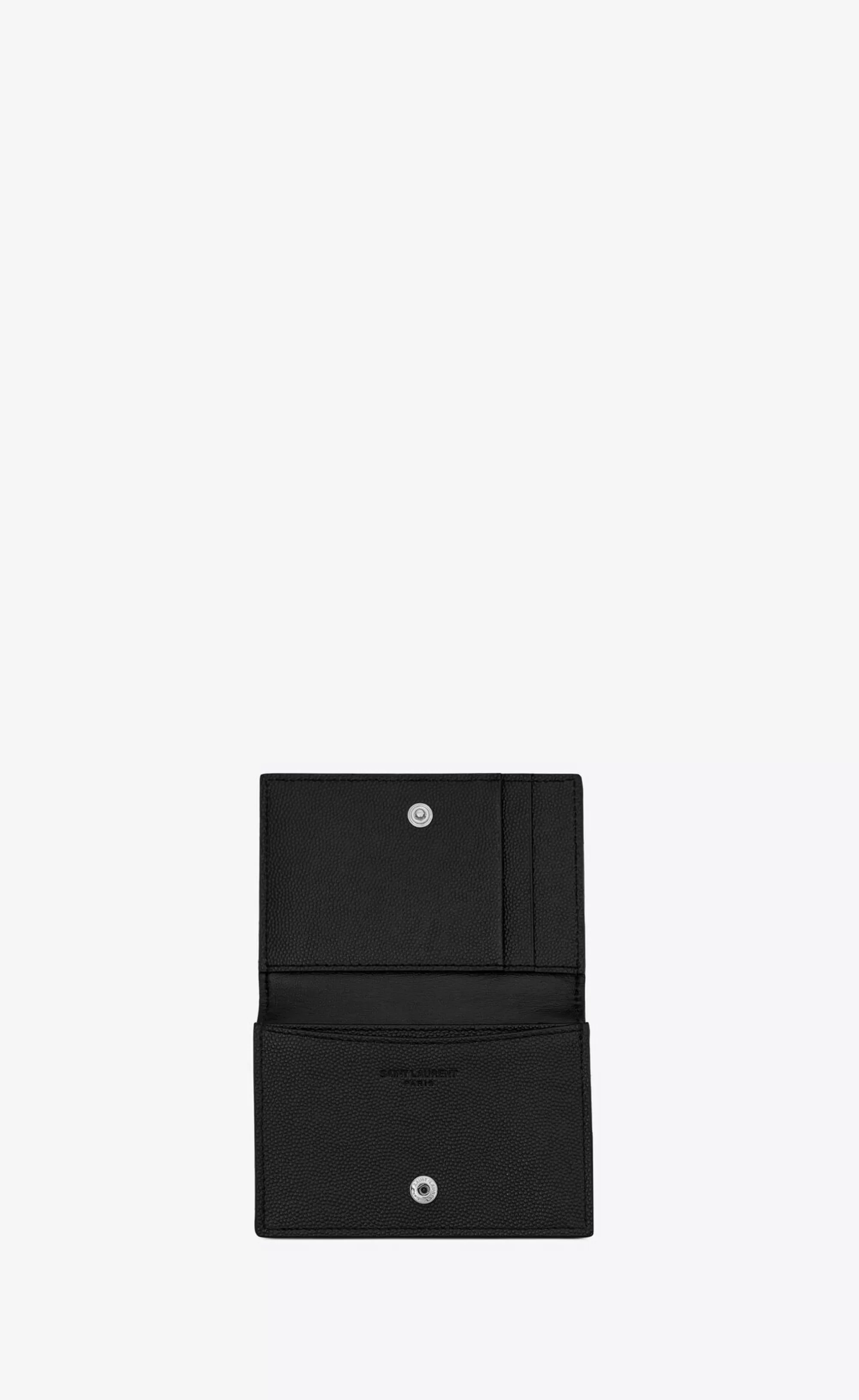 Saint Laurent CARD CASES^ PARIS Business Card Holder With Flap In Grain De Poudre-embossed Leather | | YSL.com