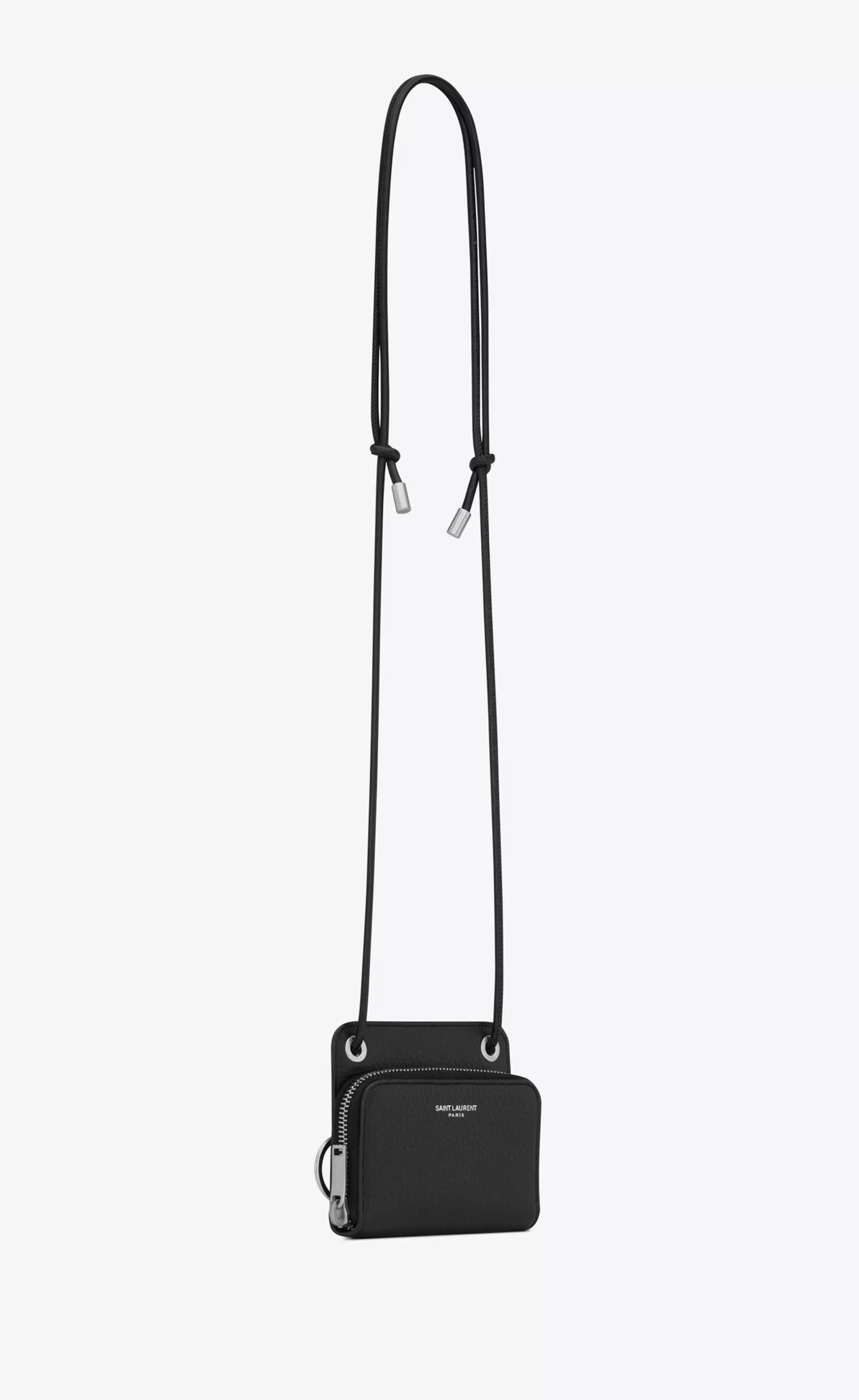 Saint Laurent OTHER ACCESSORIES^ PARIS Lanyard Wallet In Grained Leather | | YSL.com