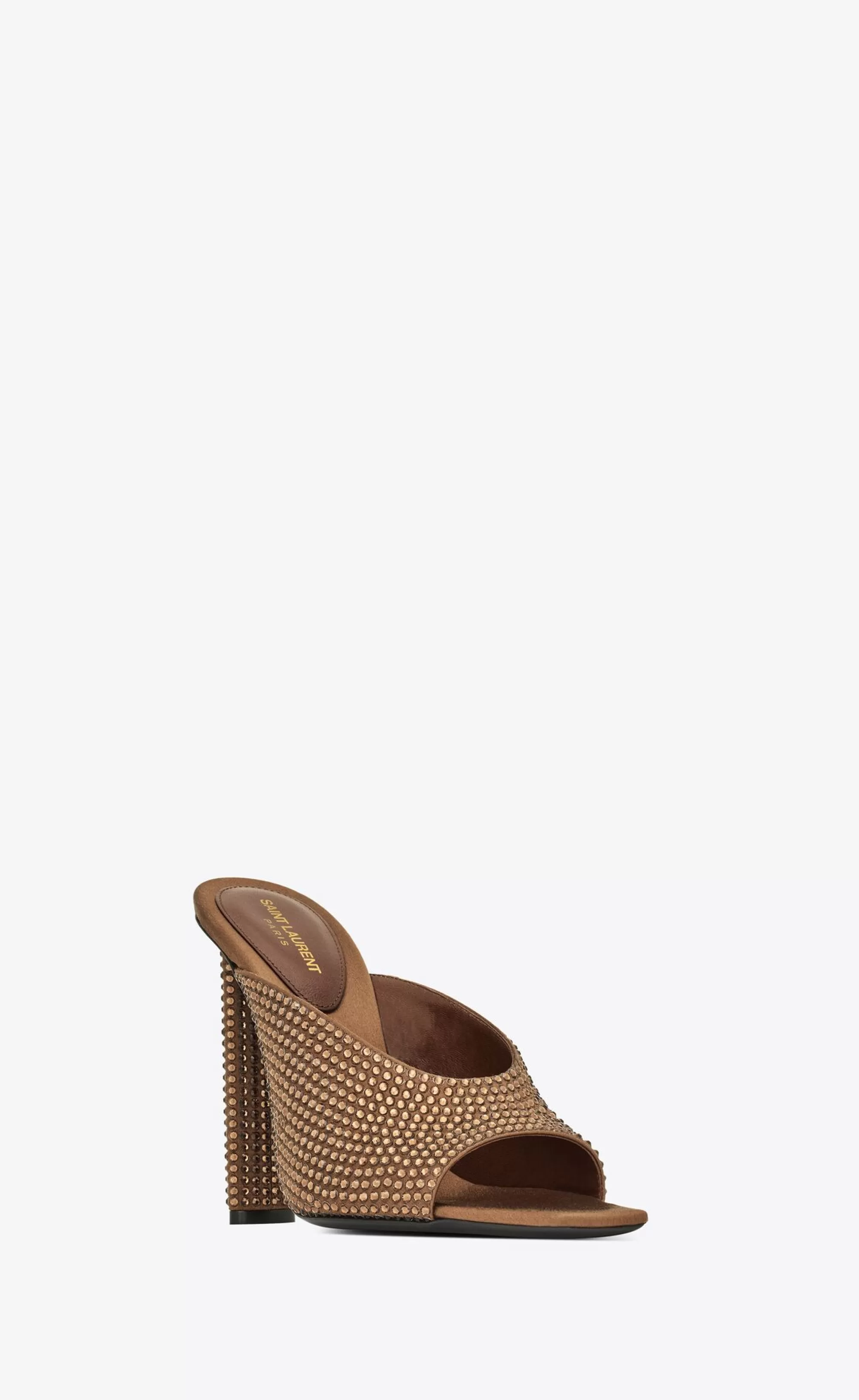 Women Saint Laurent MULES^SEPT Mules In Satin Crepe And Rhinestones | | YSL.com