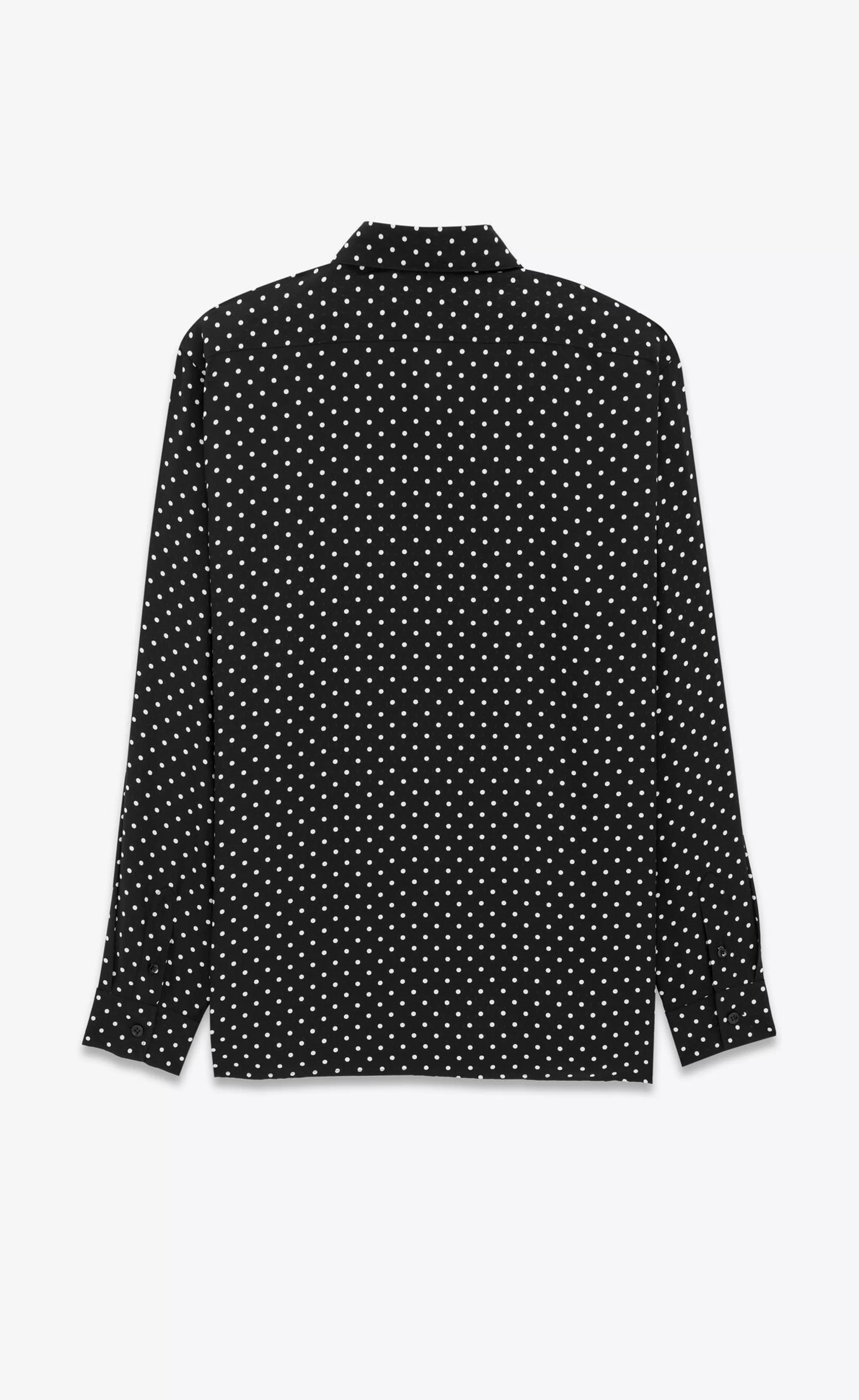 Saint Laurent ALL READY TO WEAR | SHIRTS^Shirt In Dotted Shiny And Matte Silk | | YSL.com