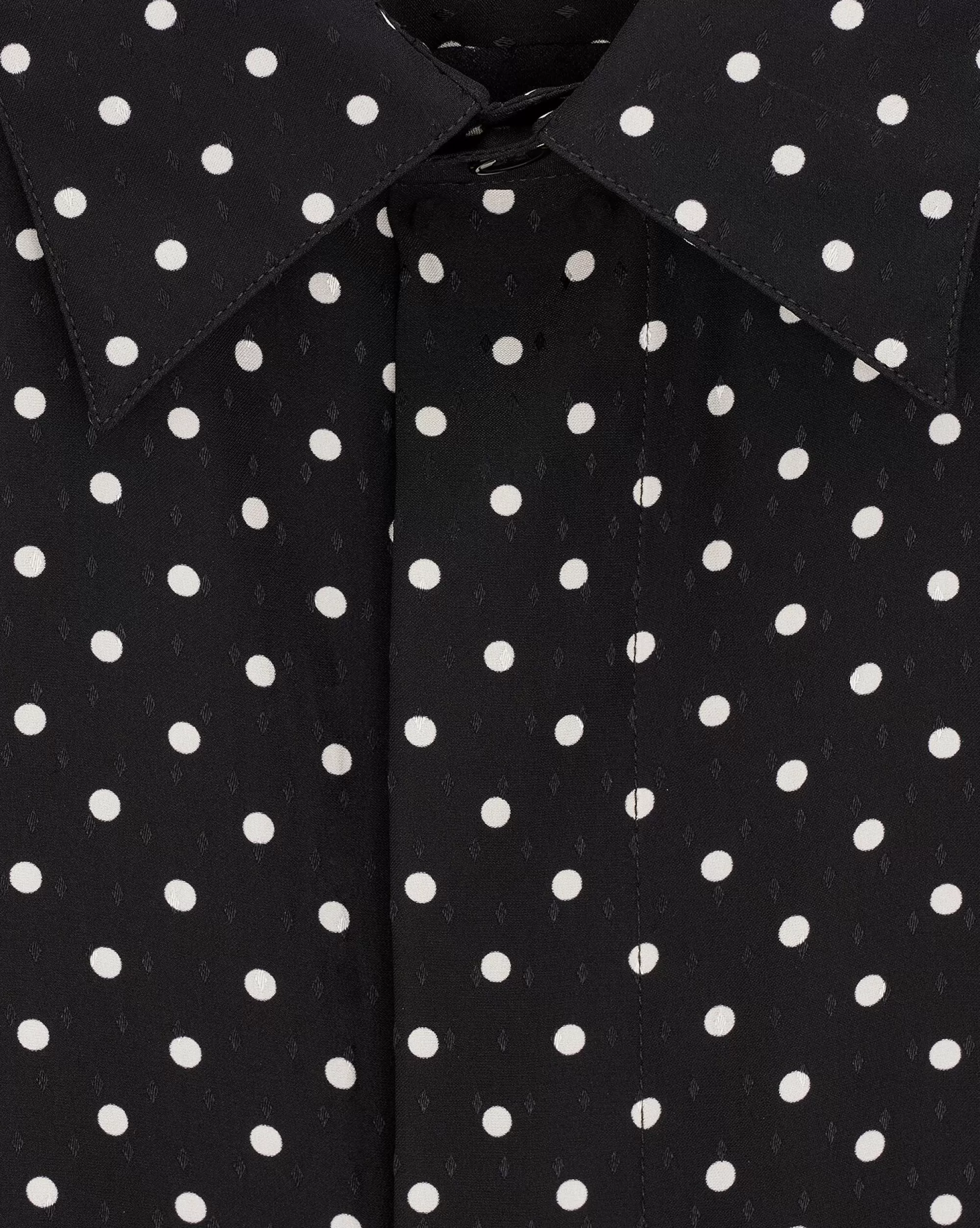 Saint Laurent ALL READY TO WEAR | SHIRTS^Shirt In Dotted Shiny And Matte Silk | | YSL.com