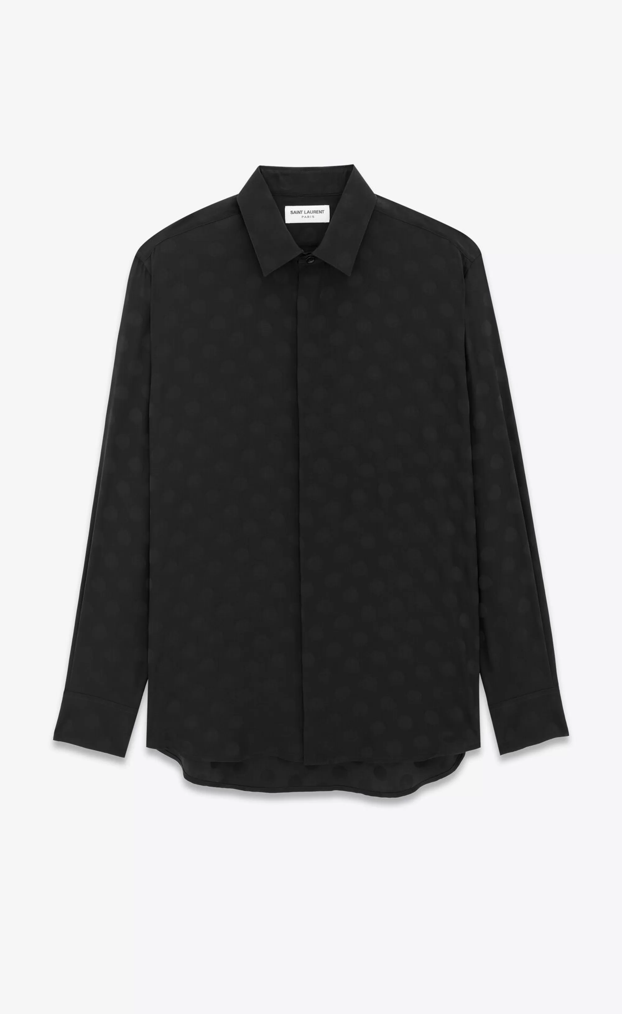 Saint Laurent ALL READY TO WEAR | SHIRTS^SHIRT IN DOTTED SHINY AND MATTE SILK | | YSL.com