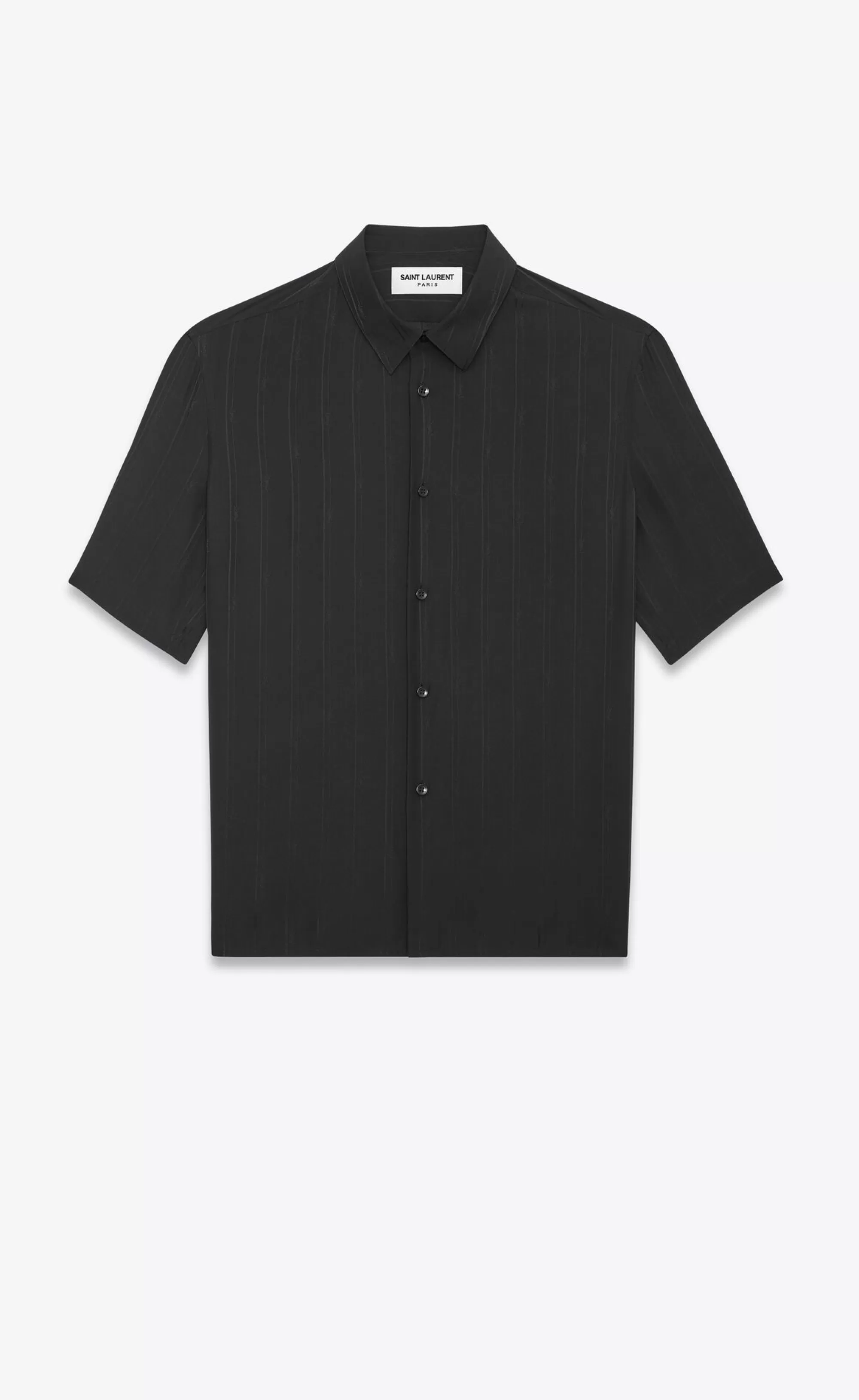 Saint Laurent ALL READY TO WEAR | SHIRTS^Shirt In Matte And Shiny CASSANDRE Striped Silk | | YSL.com