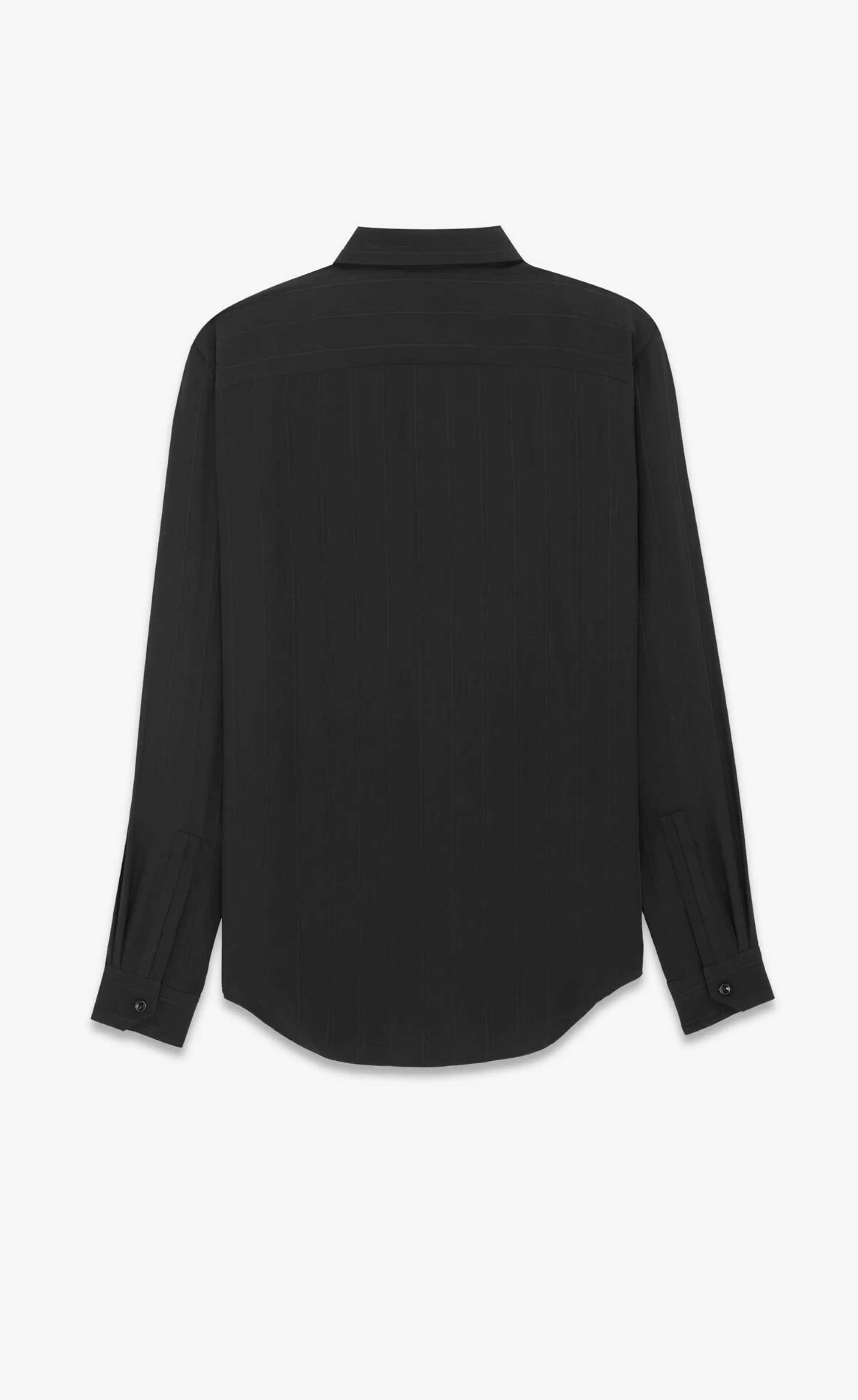 Women Saint Laurent SHIRTS AND TOPS^Shirt In Matte And Shiny CASSANDRE Striped Silk | | YSL.com