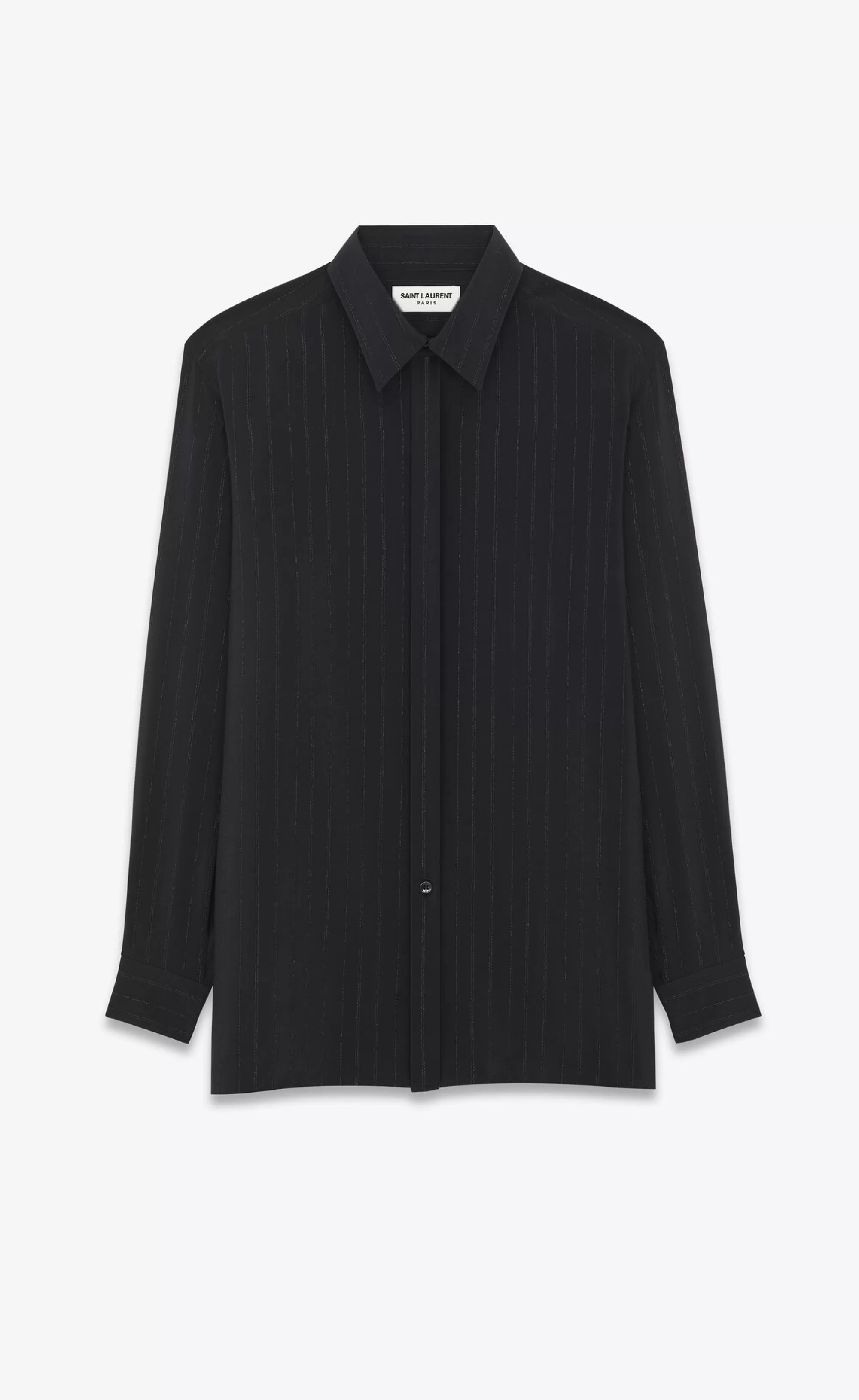 Saint Laurent ALL READY TO WEAR | SHIRTS^Shirt In Striped Silk Crepe De Chine | | YSL.com
