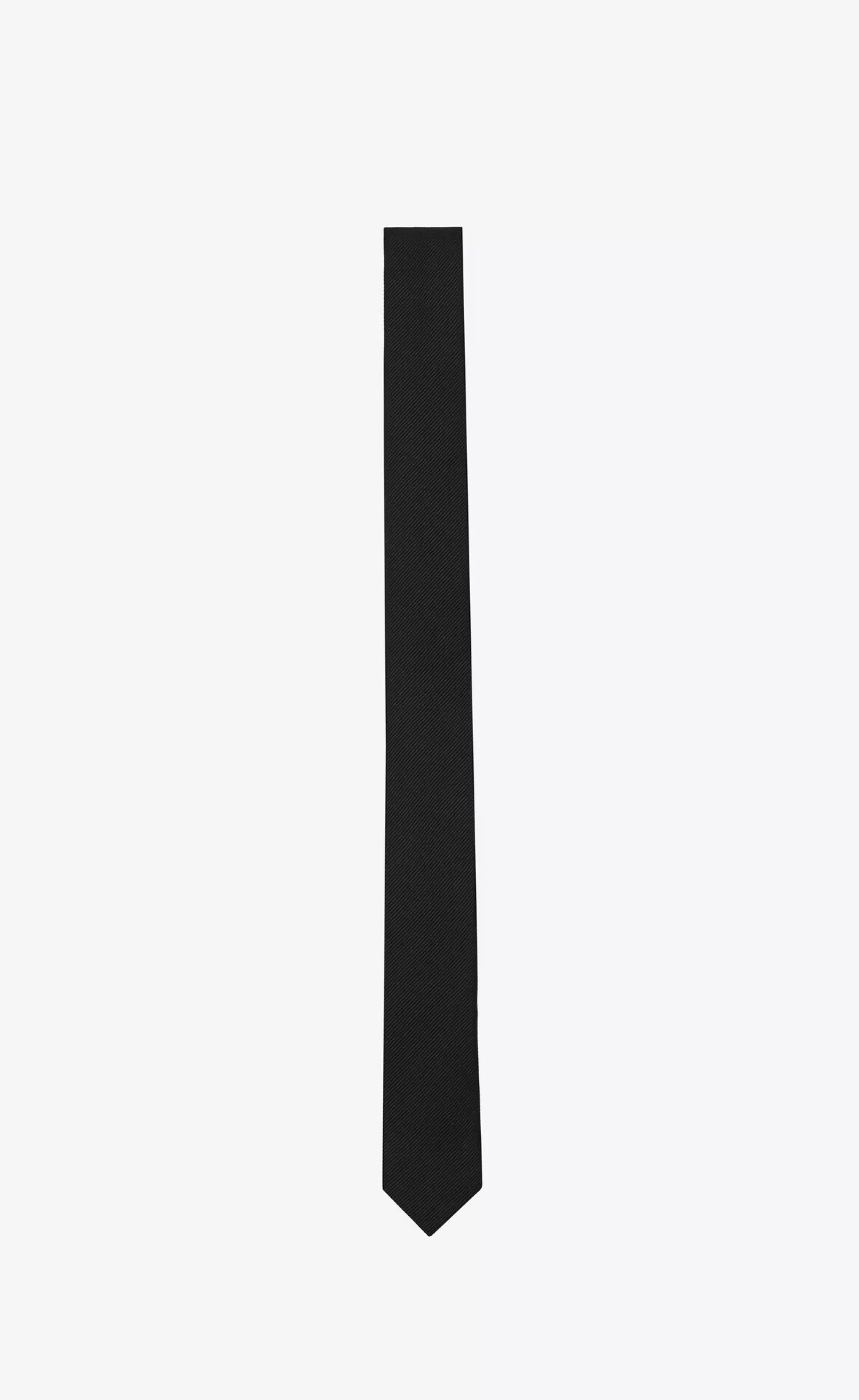 Saint Laurent TEXTILE ACCESSORIES^Signature Evening Skinny Tie In Silk Grosgrain | | YSL.com