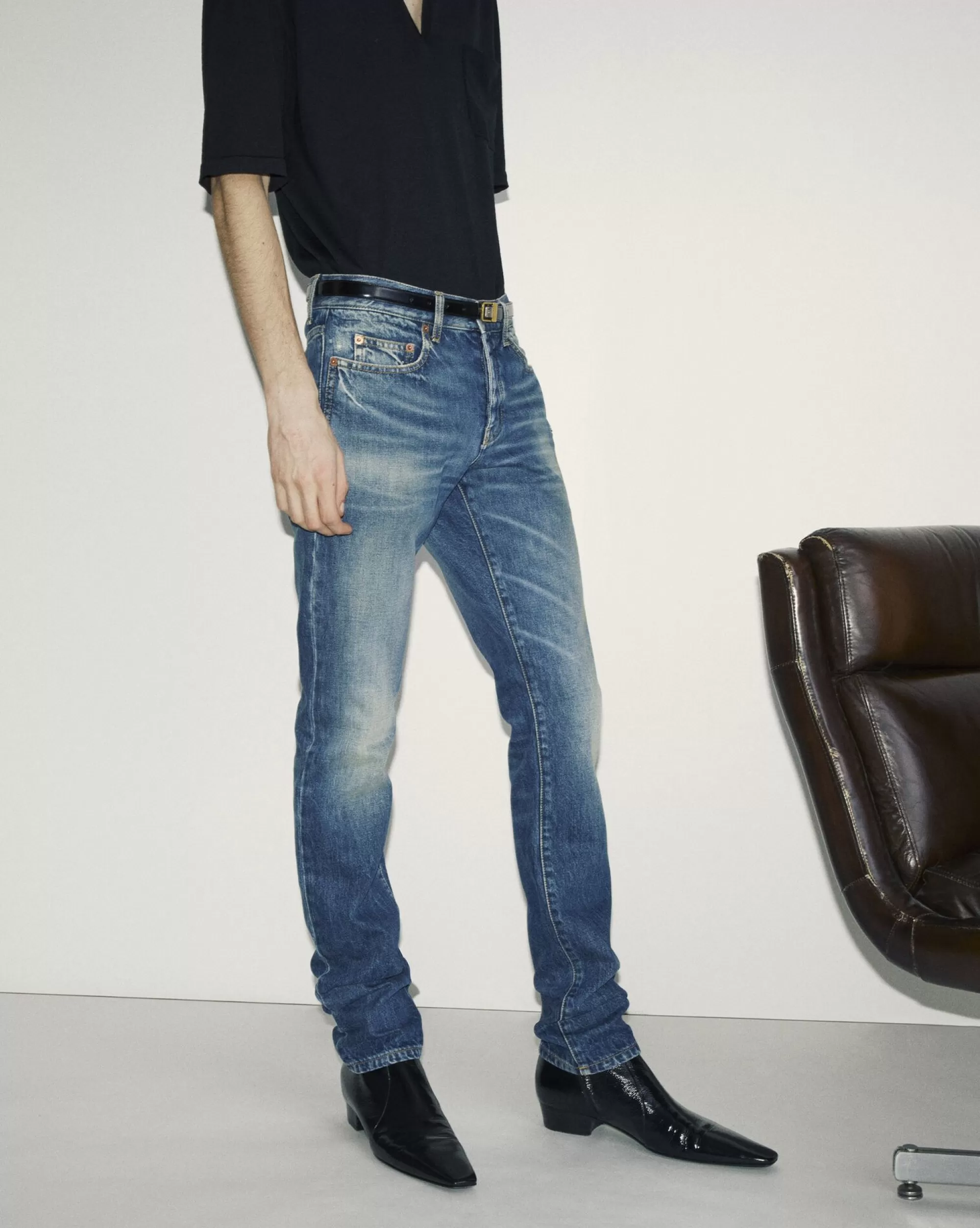 Saint Laurent ALL READY TO WEAR | DENIM^Slim-fit Jeans In Denim | | YSL.com