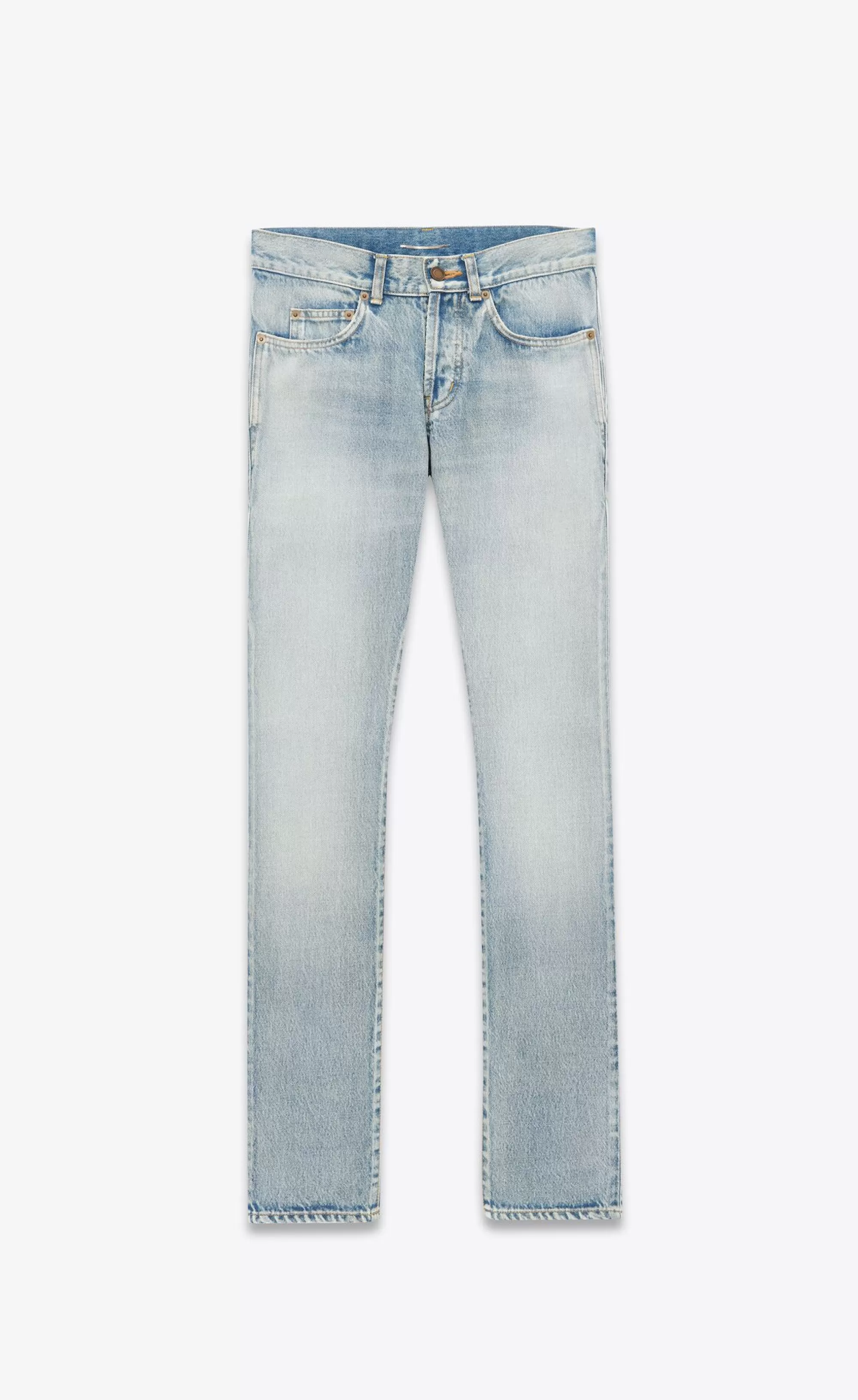 Saint Laurent ALL READY TO WEAR | DENIM^Slim-fit Jeans In SANTA MONICA Blue Denim | | YSL.com