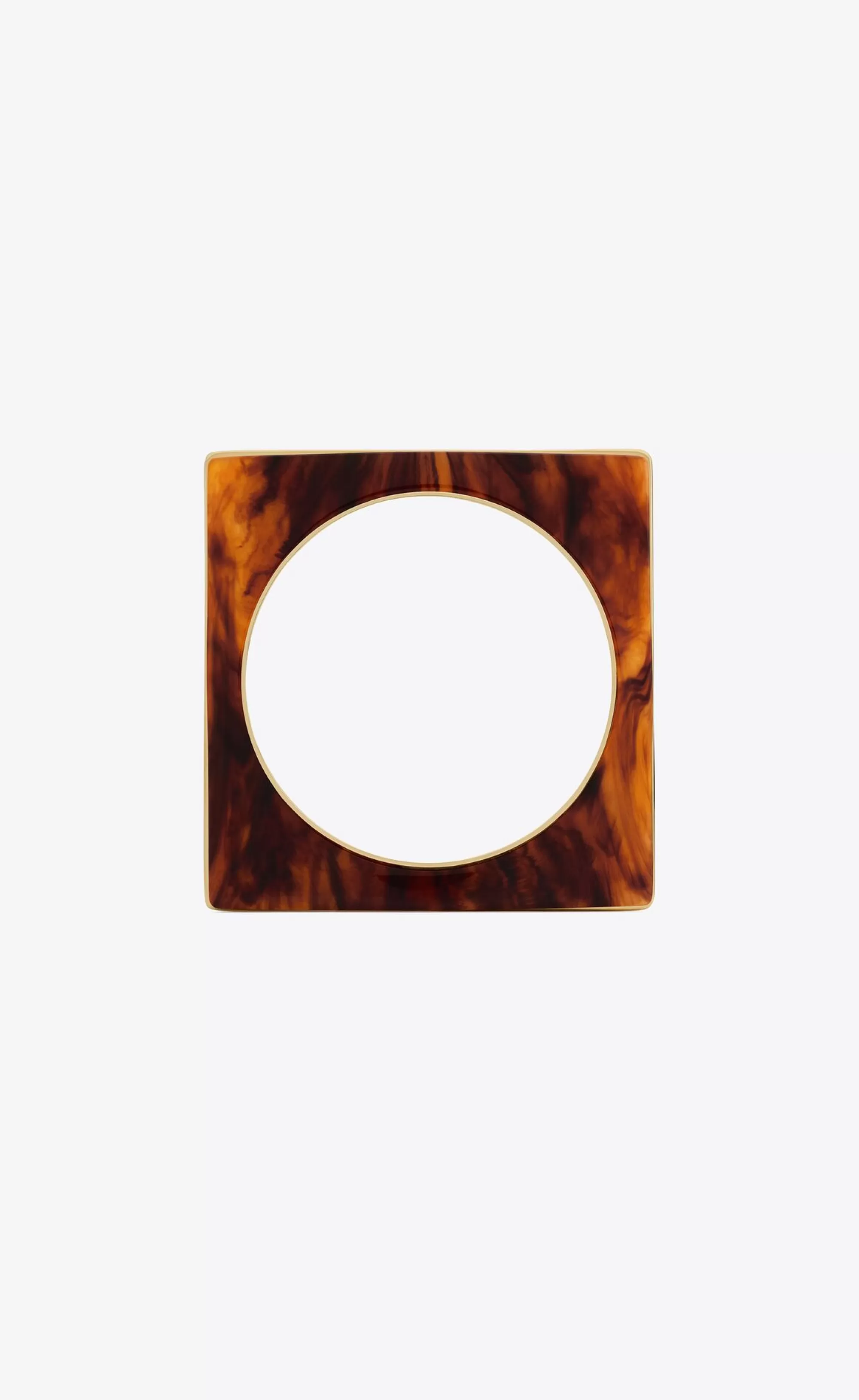 Women Saint Laurent CUFFS AND BRACELETS^Split Square Bangle In Resin And Metal | | YSL.com