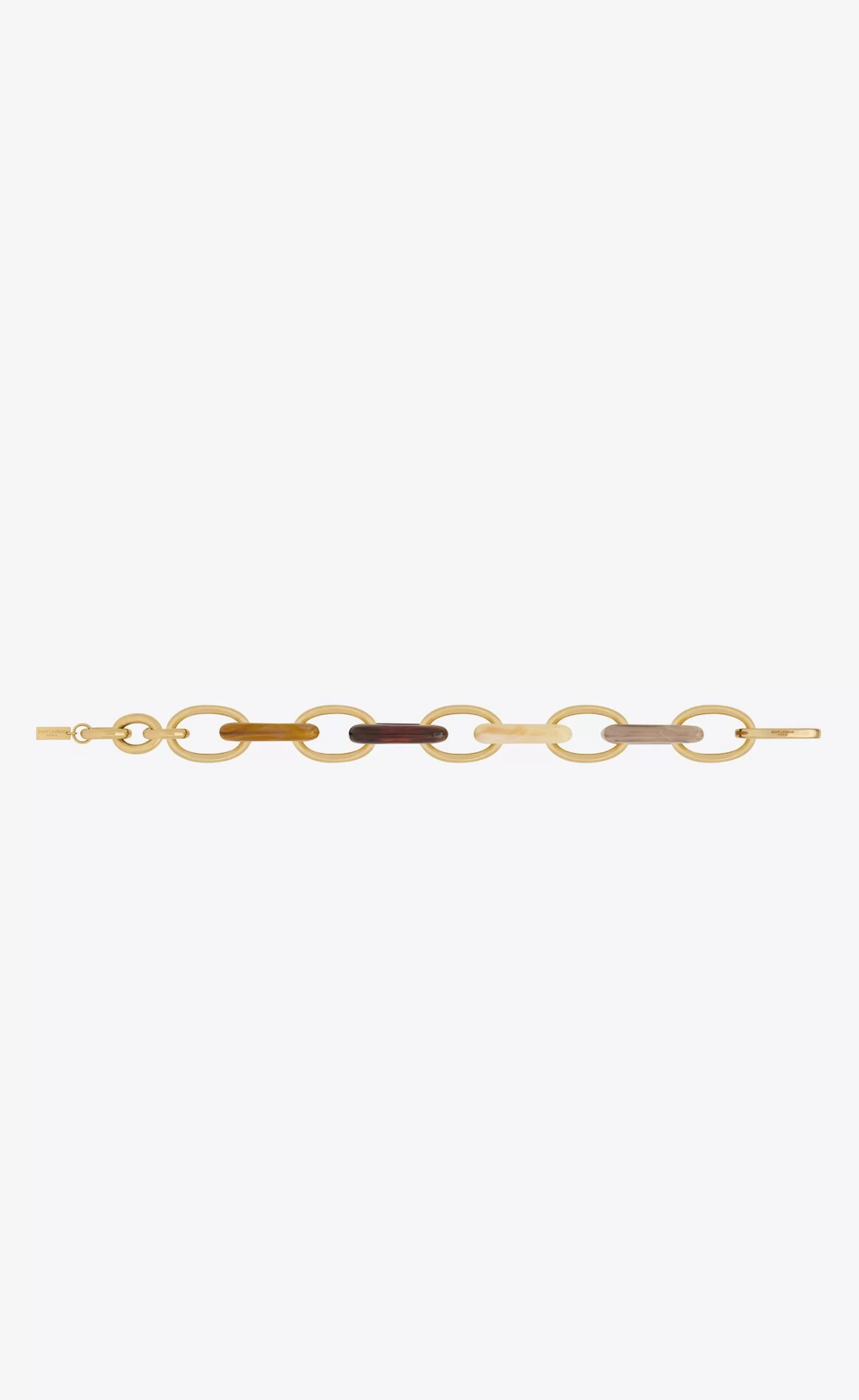 Women Saint Laurent CUFFS AND BRACELETS^Square Chain Bracelet In Resin And Metal | | YSL.com