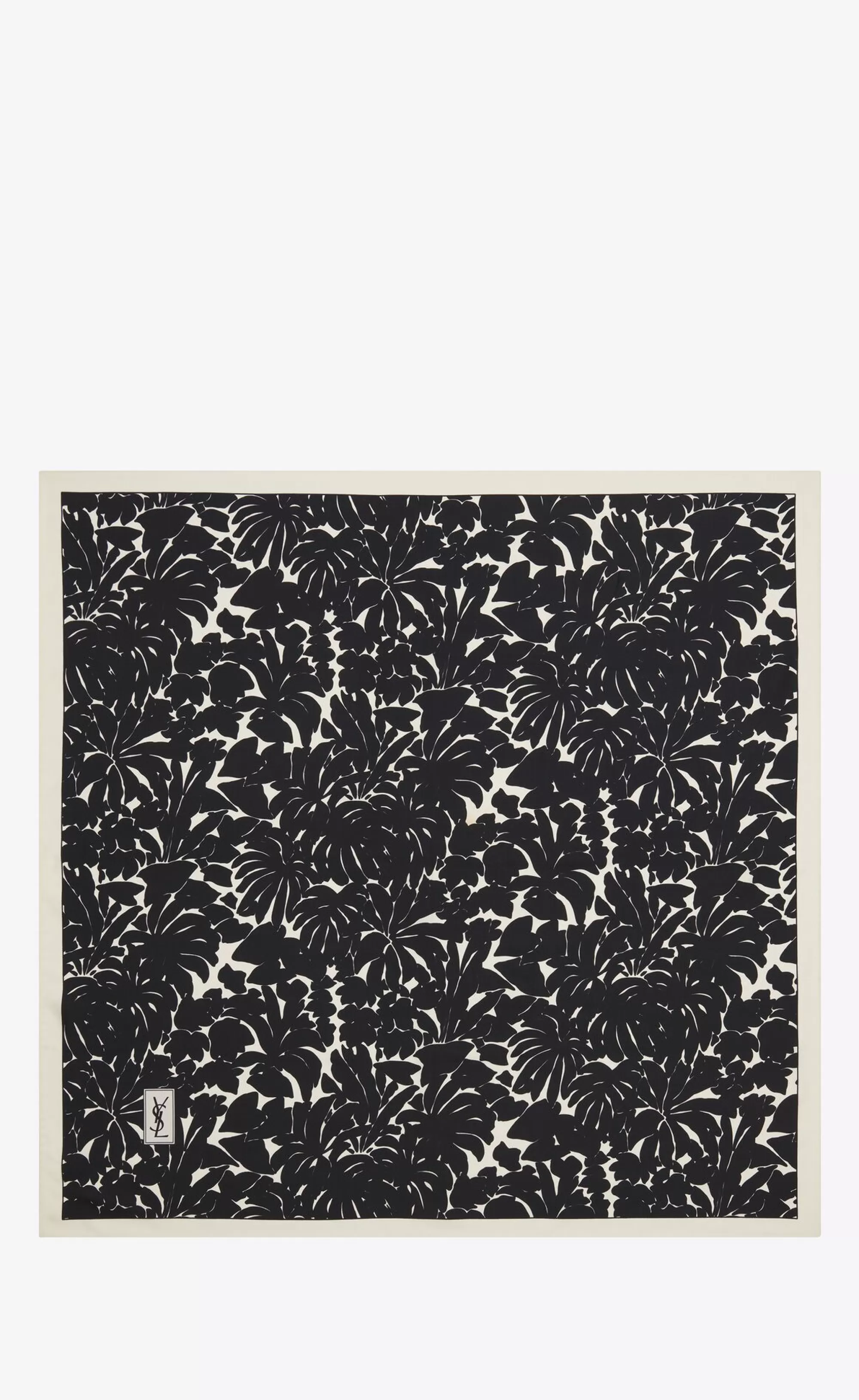 Women Saint Laurent TEXTILE ACCESSORIES | SQUARE SCARVES^Square Scarf In Leaves Print Silk Twill | | YSL.com