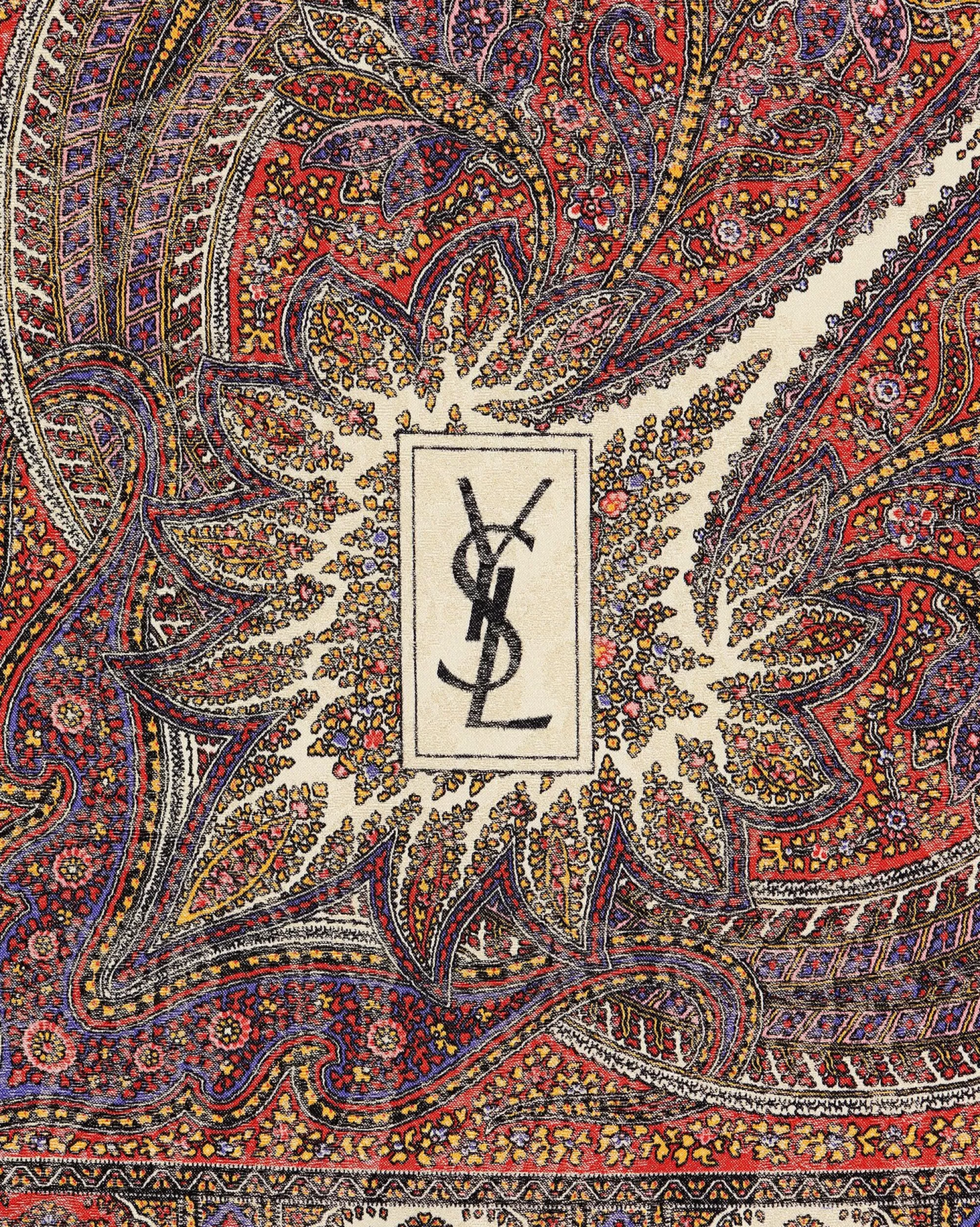 Women Saint Laurent SQUARE SCARVES^Square Scarf In Vintage Paisley Jacquard | | YSL.com