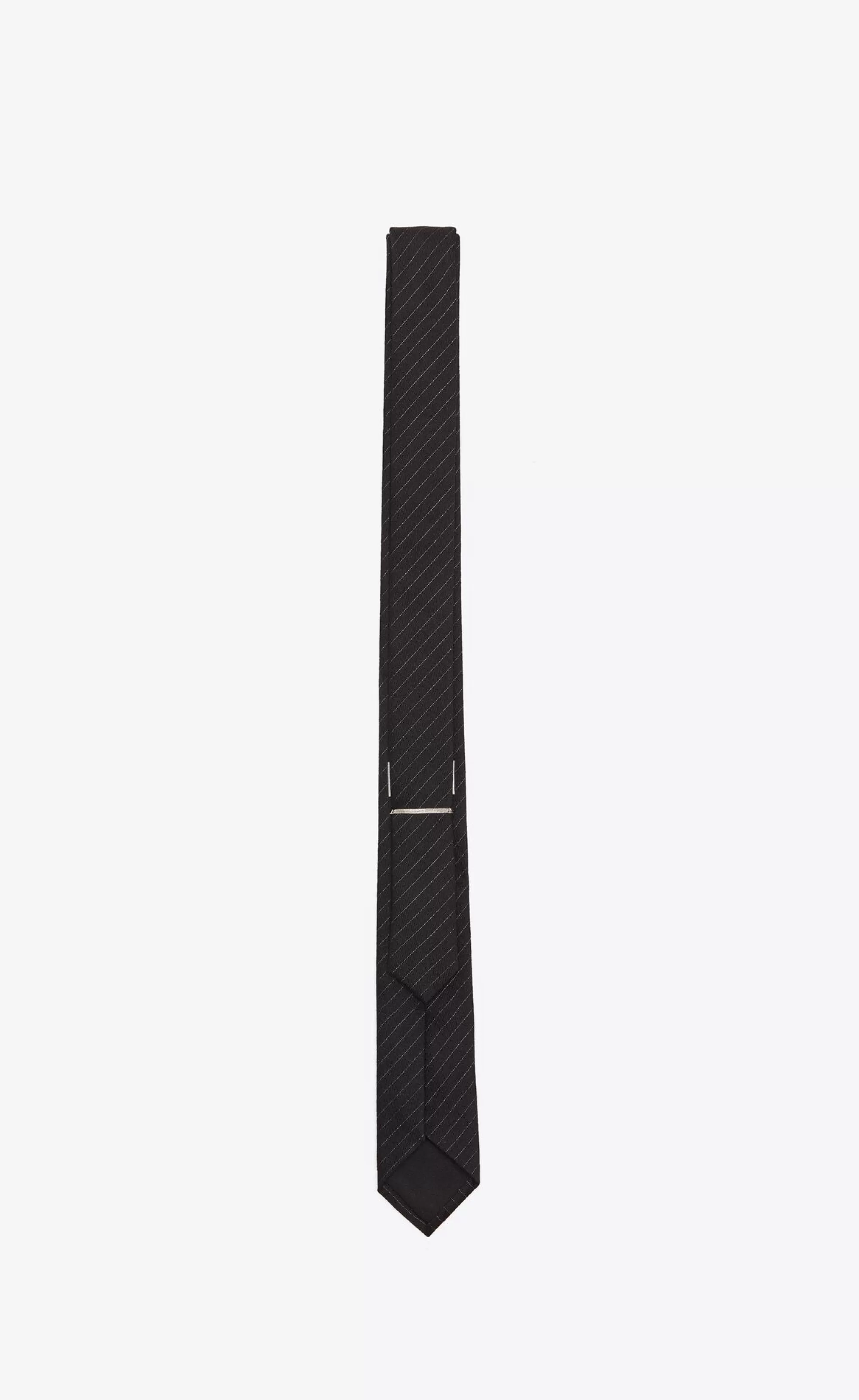 Saint Laurent TEXTILE ACCESSORIES^Striped Tie In Wool And Silk Jacquard | | YSL.com