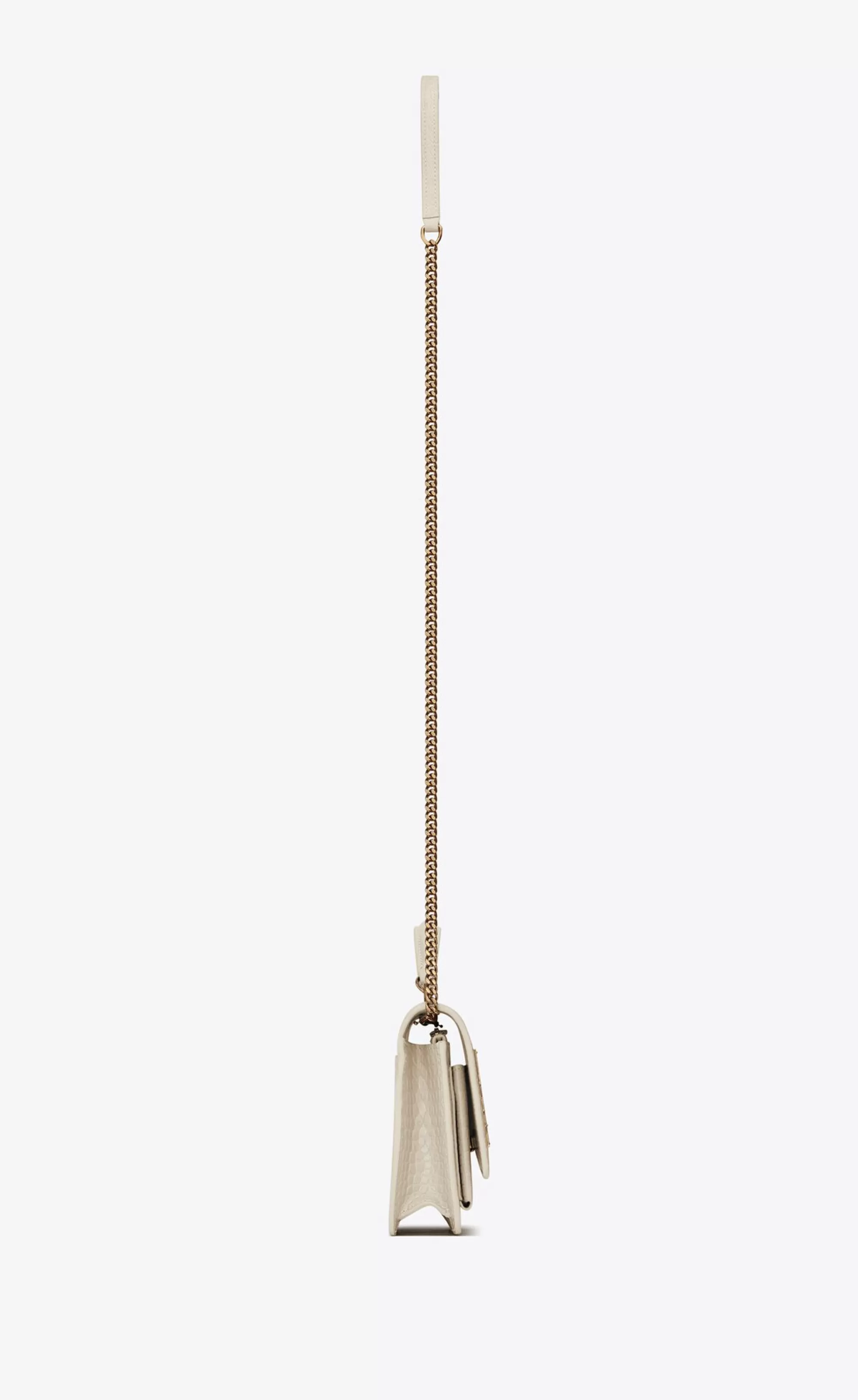 Women Saint Laurent MINI BAGS | SUNSET^SUNSET Chain Wallet In Crocodile-embossed Shiny Leather | | YSL.com