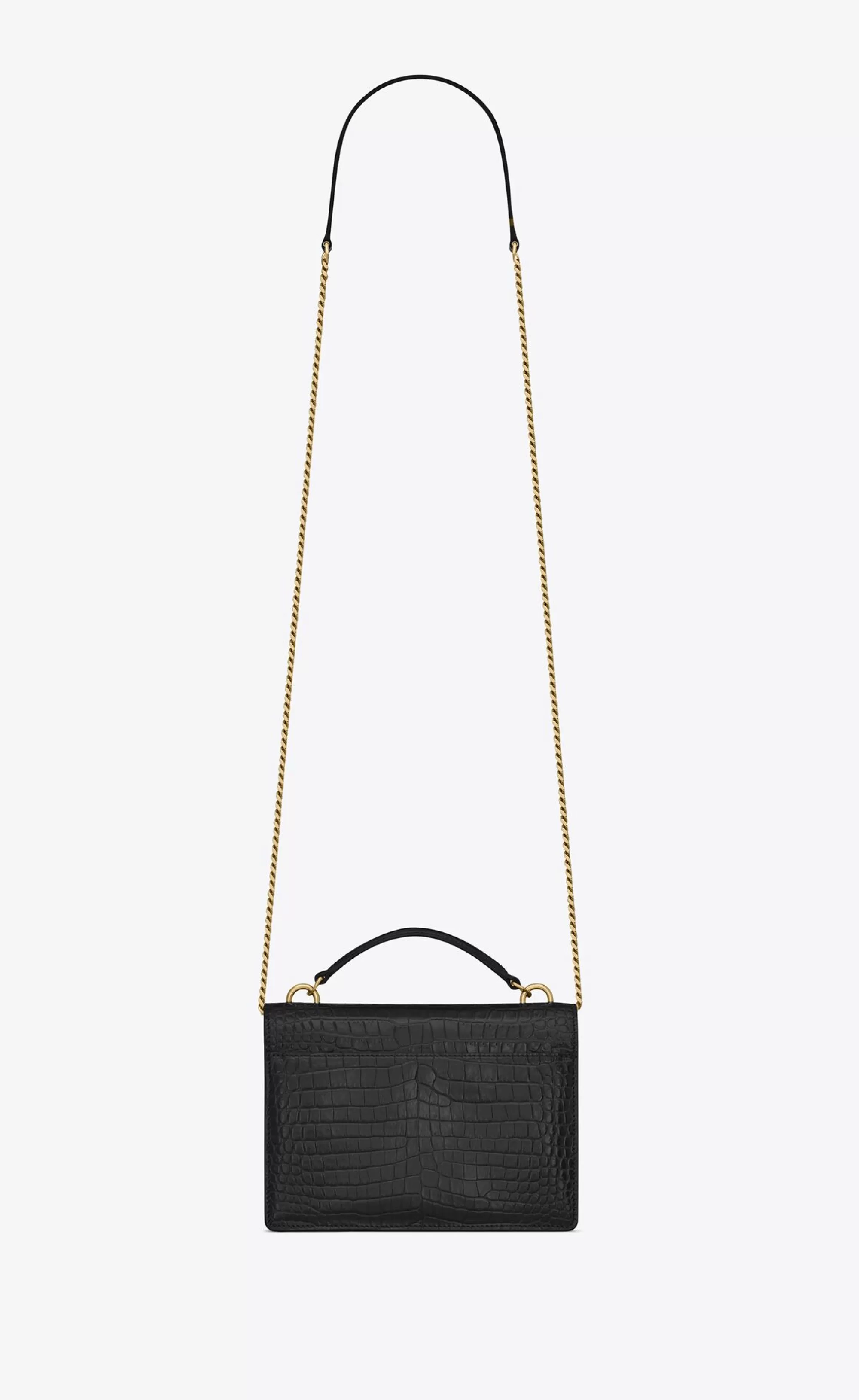Women Saint Laurent MINI BAGS | SUNSET^SUNSET Chain Wallet In Crocodile-embossed Shiny Leather | | YSL.com