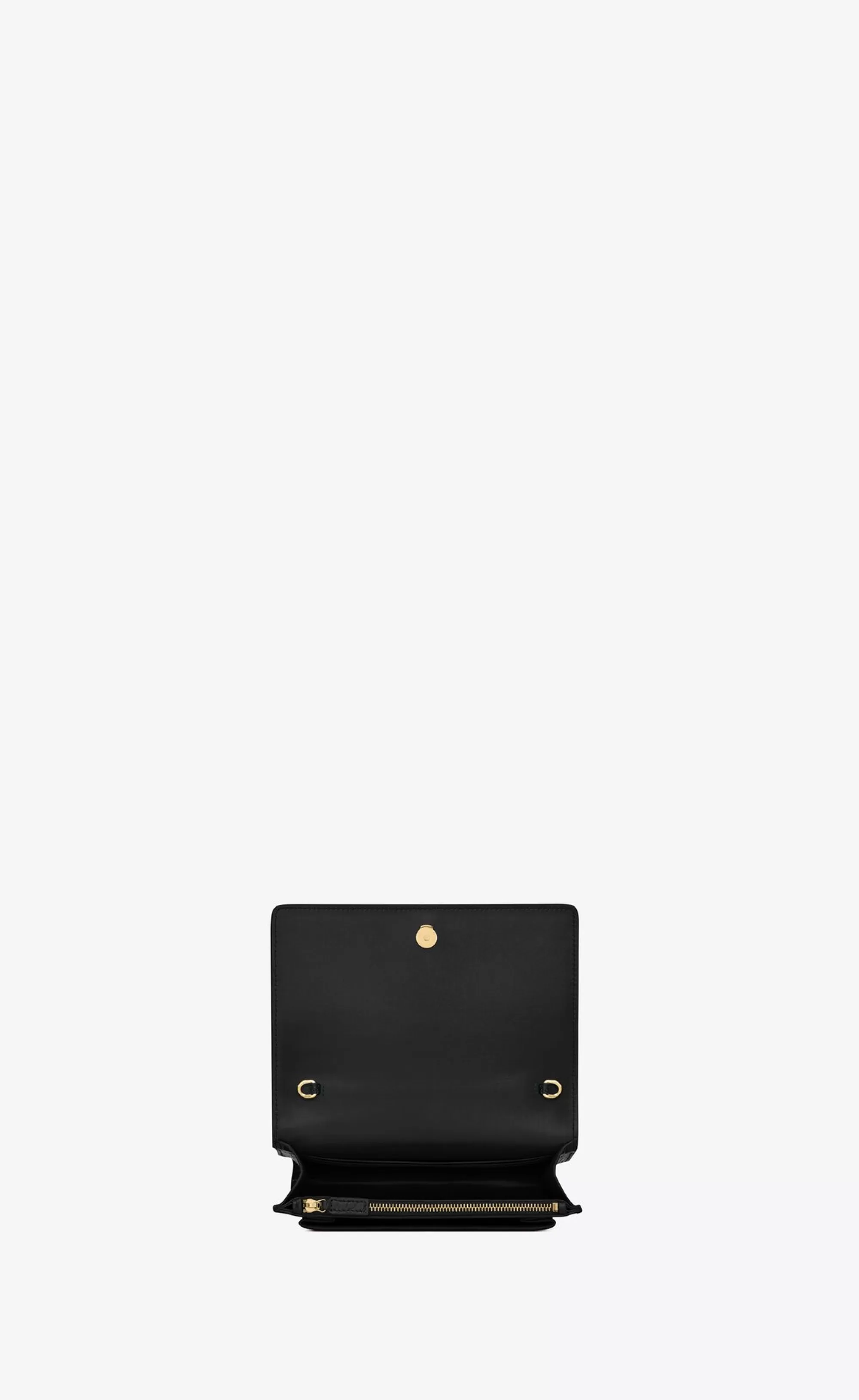 Women Saint Laurent MINI BAGS | SUNSET^SUNSET Chain Wallet In Crocodile-embossed Shiny Leather | | YSL.com