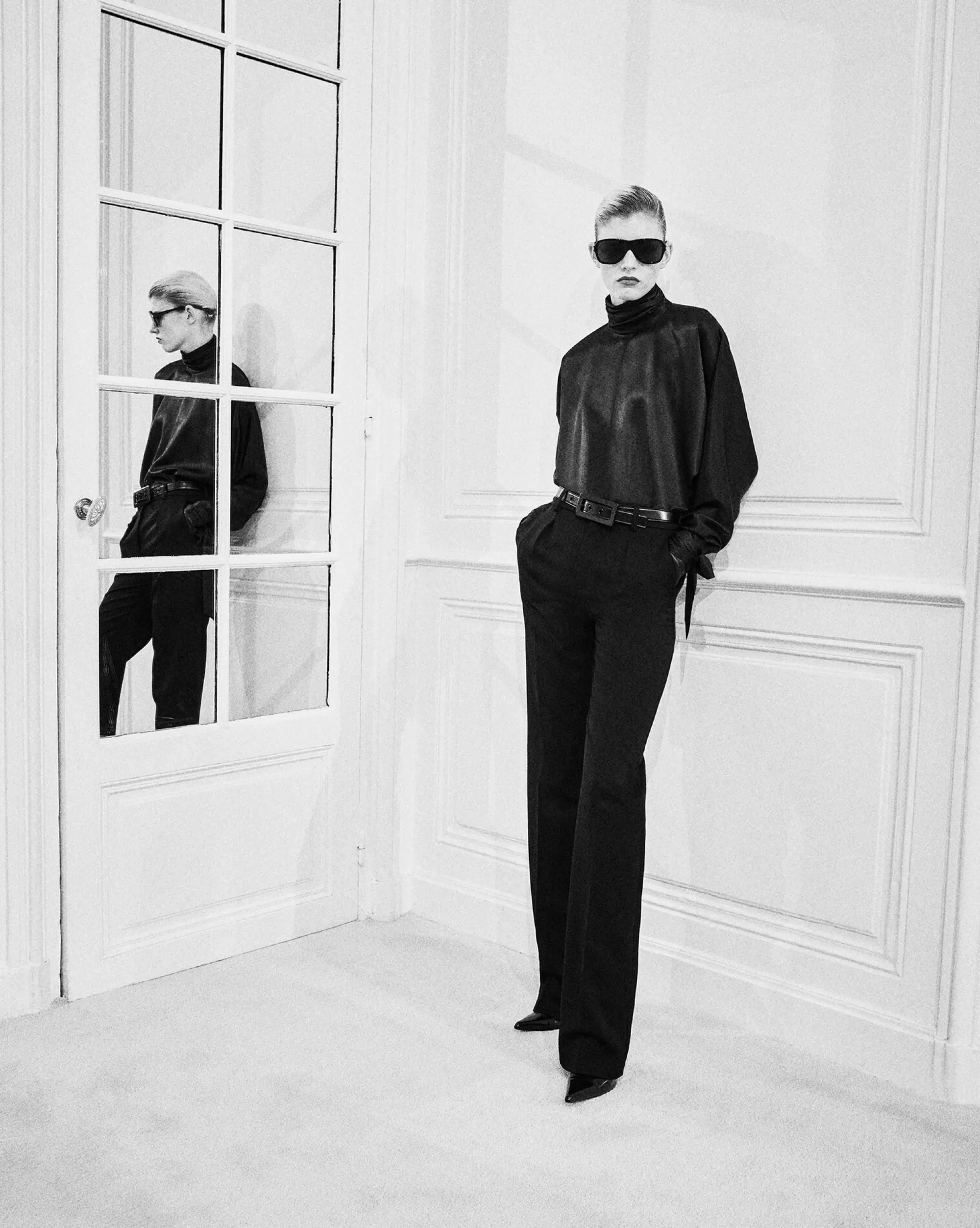 Women Saint Laurent SMOKING | JACKETS AND PANTS^Tailored Pants In GRAIN DE POUDRE | | YSL.com