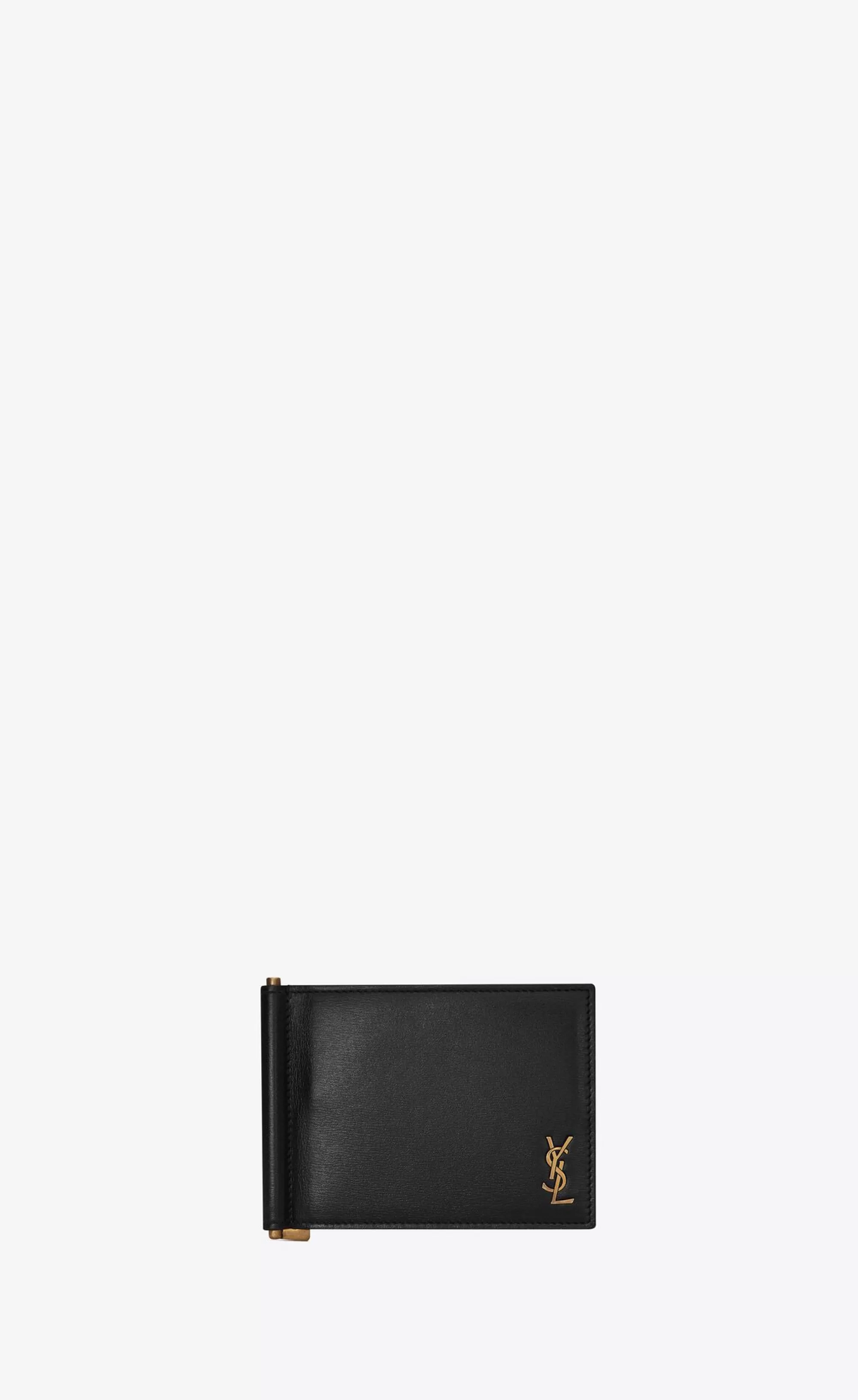 Saint Laurent WALLETS^TINY CASSANDRE Bill Clip Wallet In Shiny Leather | | YSL.com