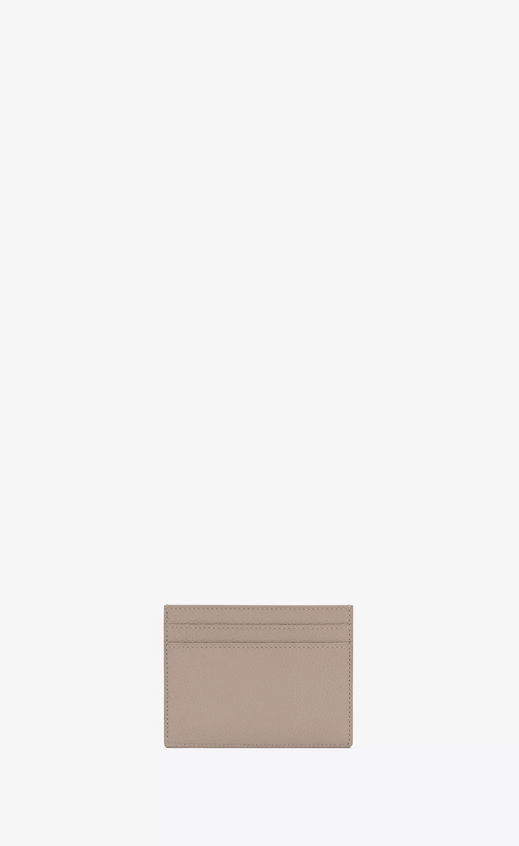 Saint Laurent CARD CASES^TINY CASSANDRE CARD CASE IN GRAINED LEATHER | | YSL.com