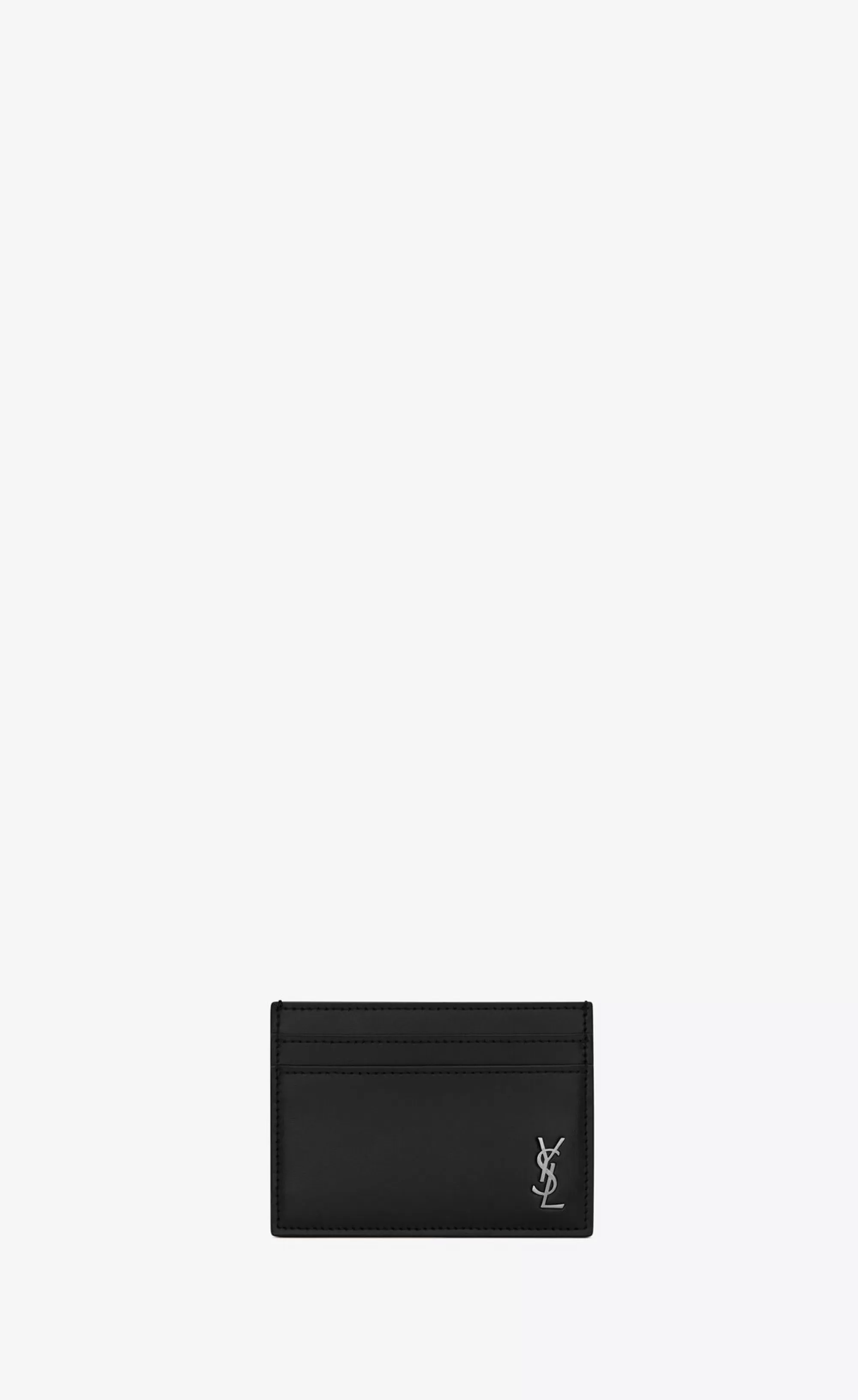 Saint Laurent CARD CASES^TINY CASSANDRE Card Case In Matte Leather | | YSL.com