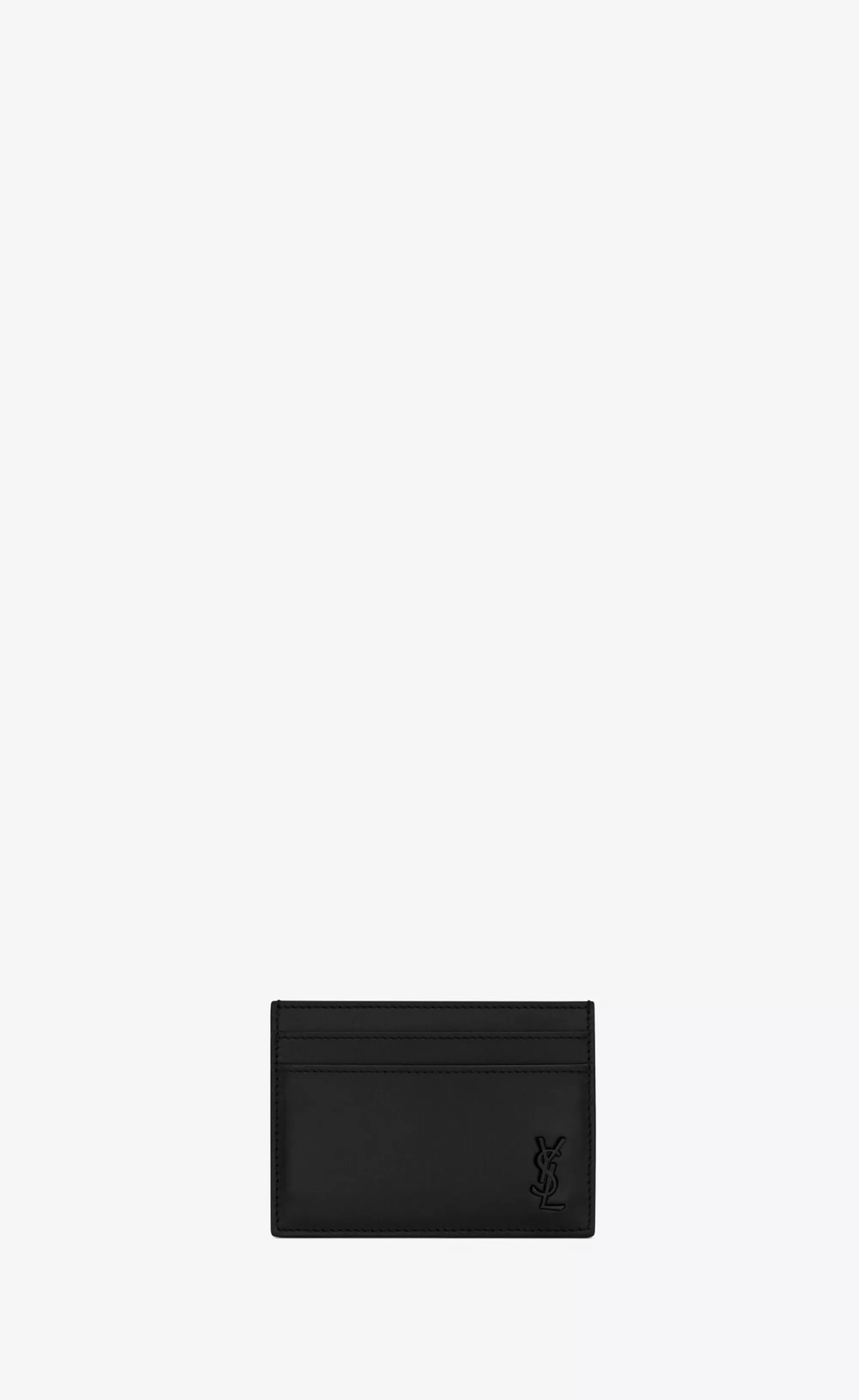 Saint Laurent CARD CASES^TINY CASSANDRE Card Case In Matte Leather | | YSL.com