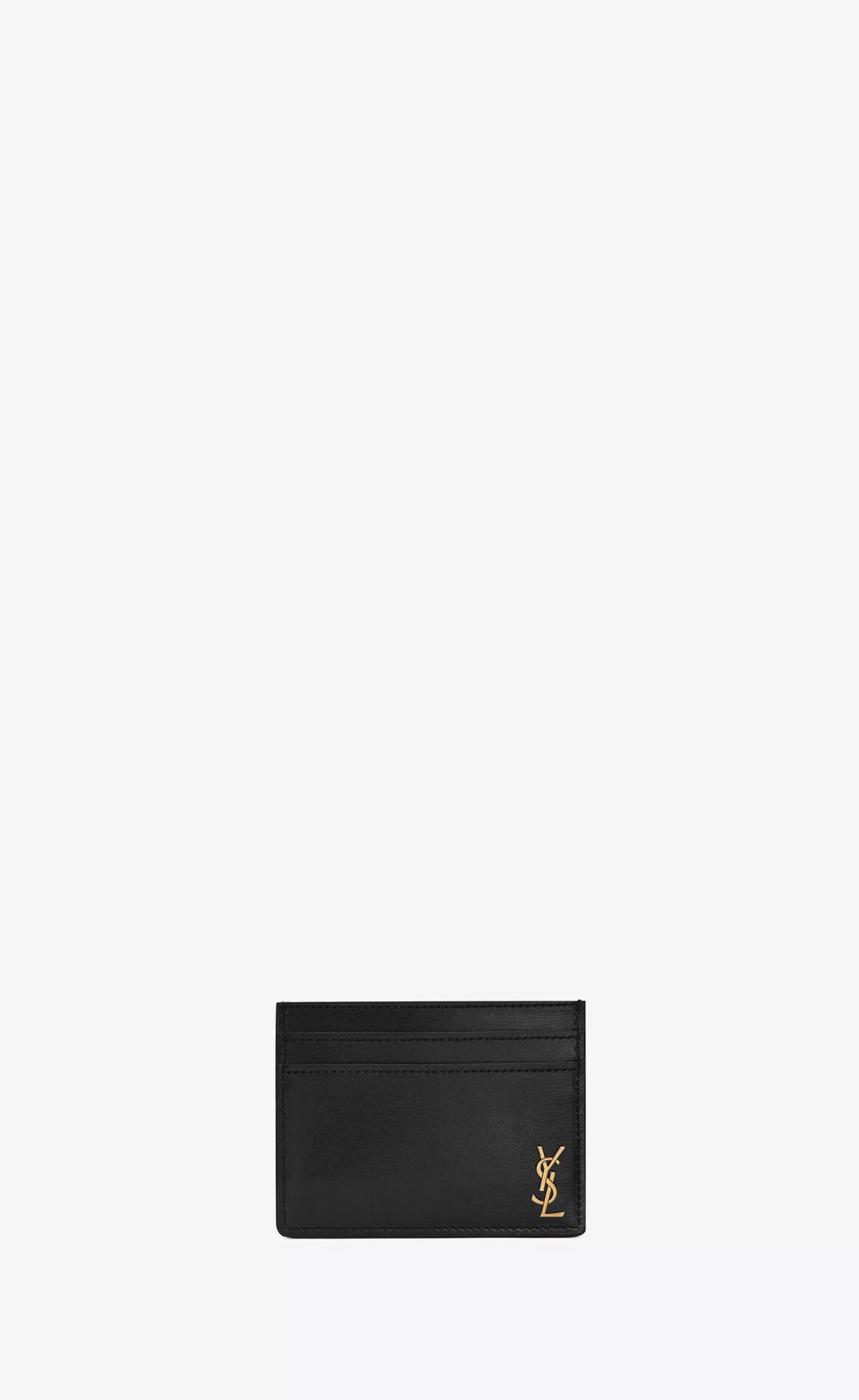 Saint Laurent CARD CASES^TINY CASSANDRE Credit Card Case In Shiny Leather | | YSL.com
