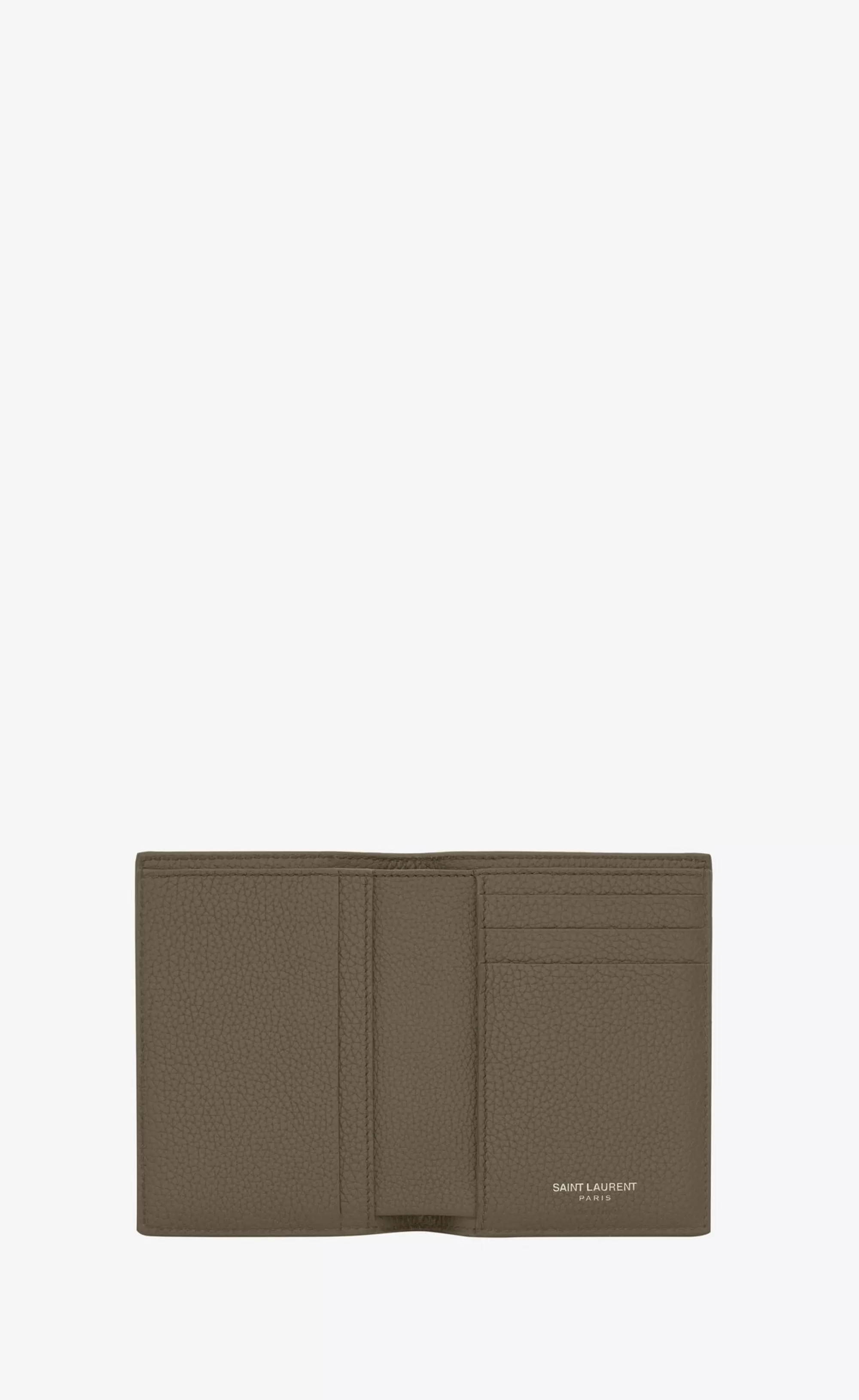 Saint Laurent CARD CASES^TINY CASSANDRE CREDIT CARD WALLET IN GRAINED LEATHER | | YSL.com