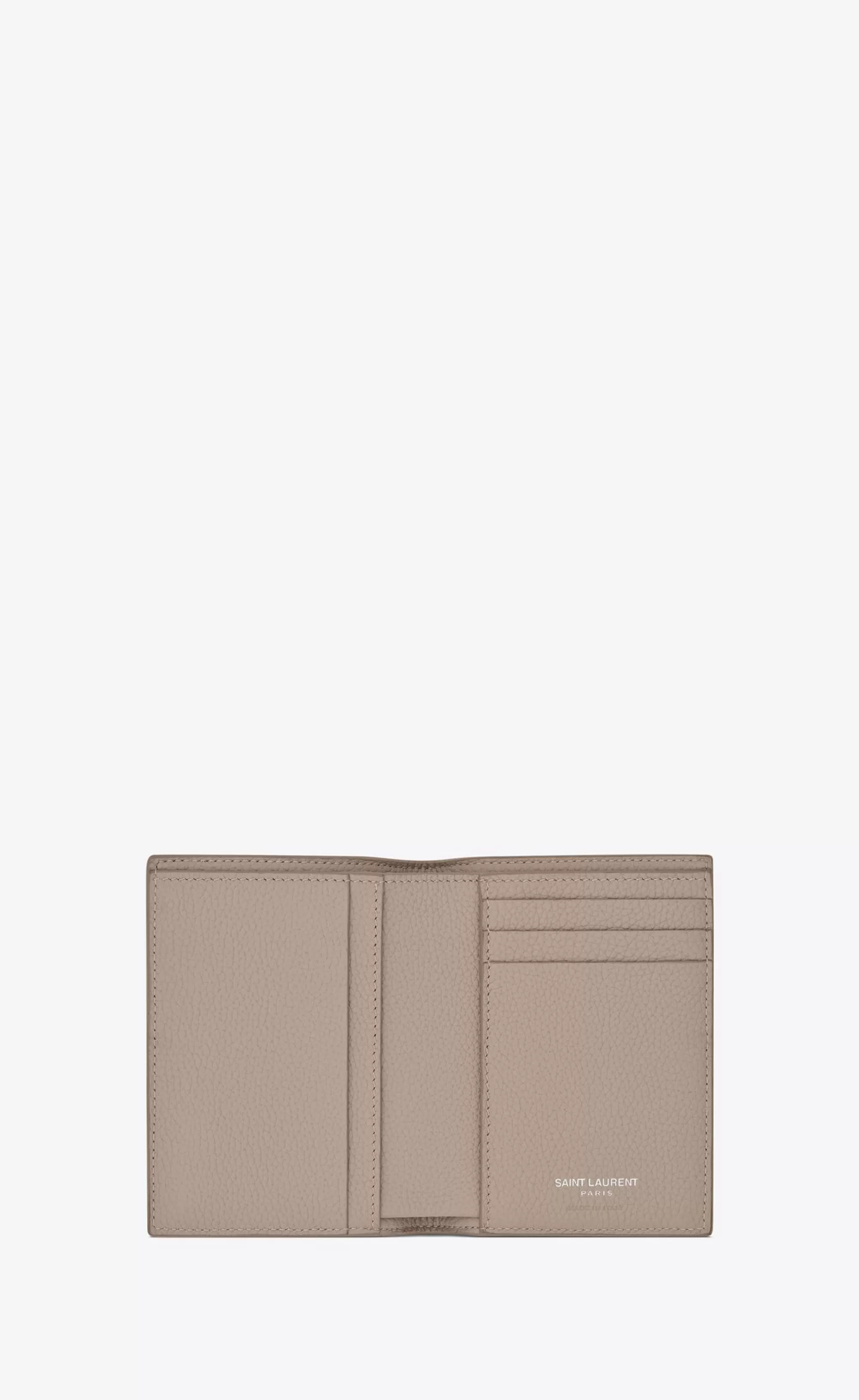 Saint Laurent CARD CASES^TINY CASSANDRE CREDIT CARD WALLET IN GRAINED LEATHER | | YSL.com