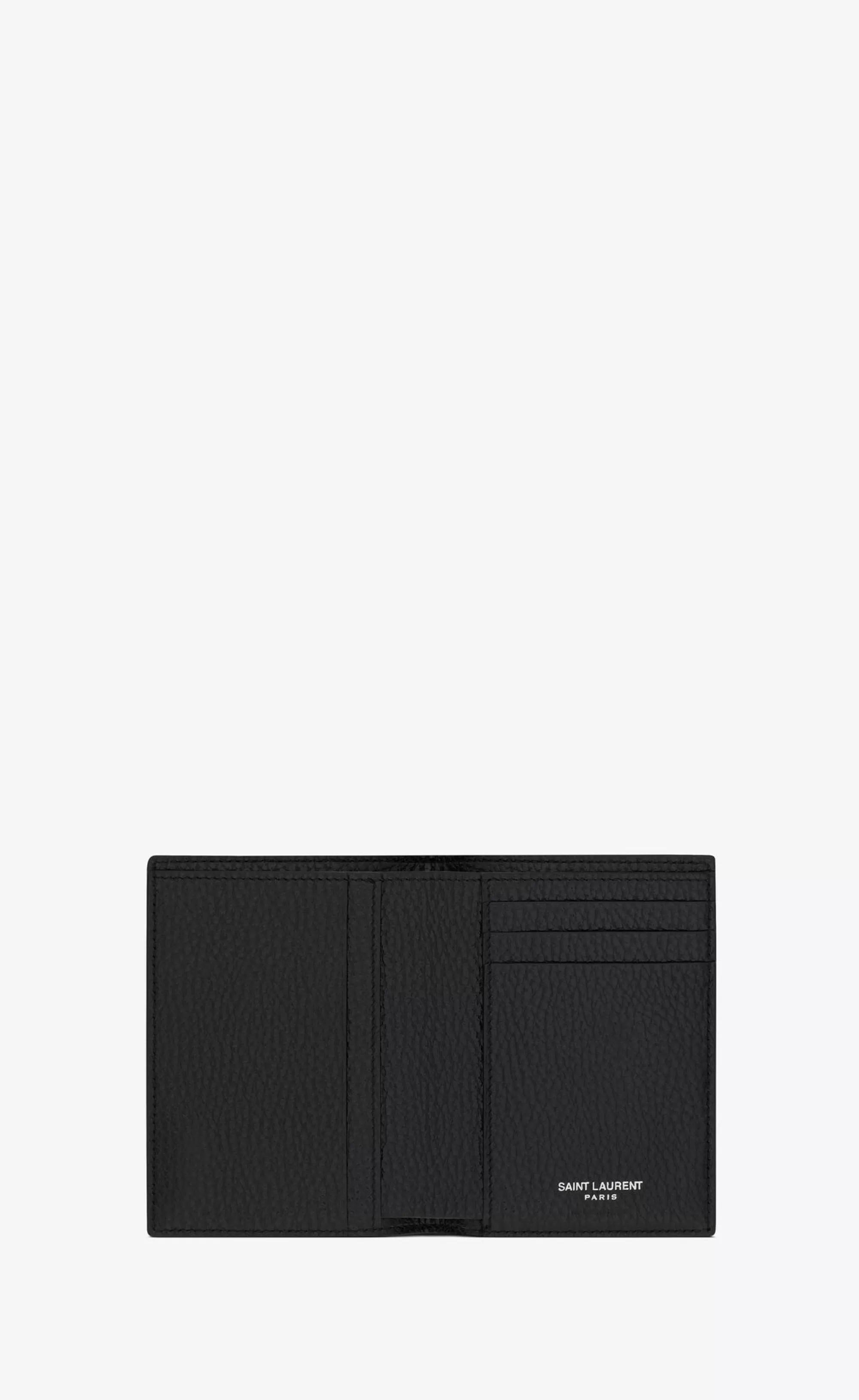 Saint Laurent CARD CASES^TINY CASSANDRE CREDIT CARD WALLET IN GRAINED LEATHER | | YSL.com