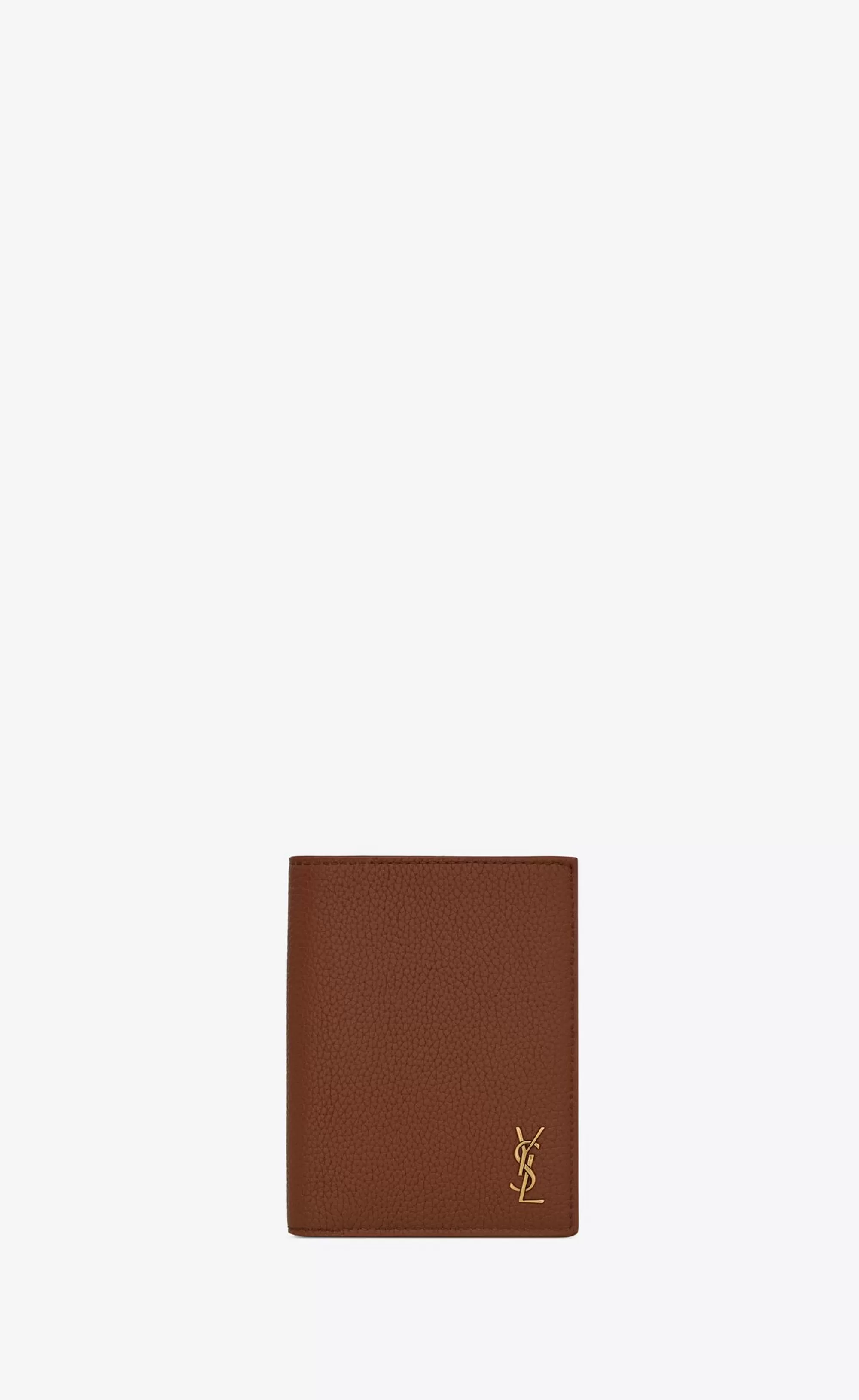 Saint Laurent CARD CASES^TINY CASSANDRE Credit Card Wallet In Grained Leather | | YSL.com