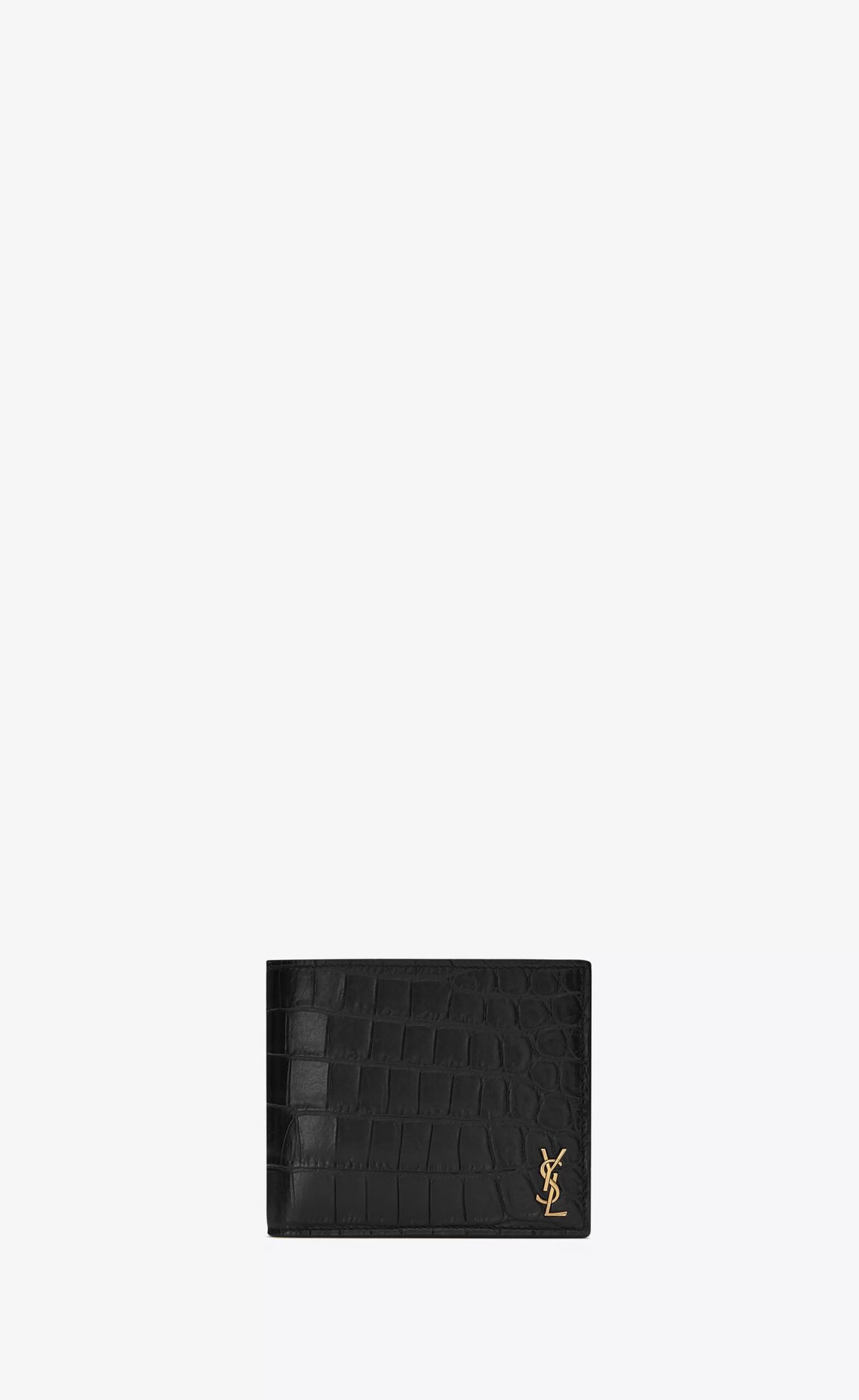 Saint Laurent WALLETS^TINY CASSANDRE East/West Wallet In CROCODILE-EMBOSSED Matte Leather | | YSL.com