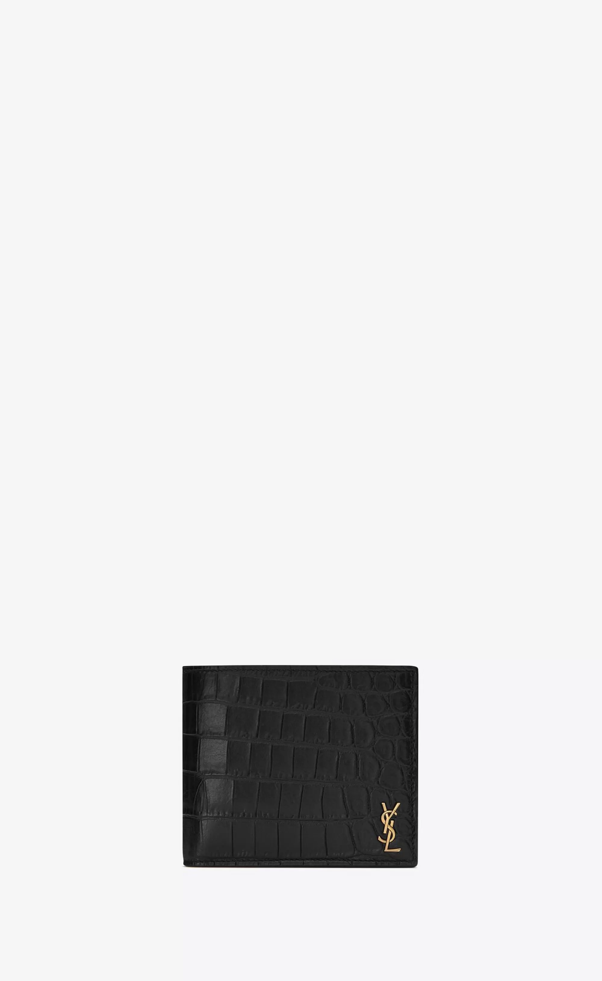 Saint Laurent WALLETS^TINY CASSANDRE East/West Wallet With Coin Purse In CROCODILE-EMBOSSED Matte Leather | | YSL.com