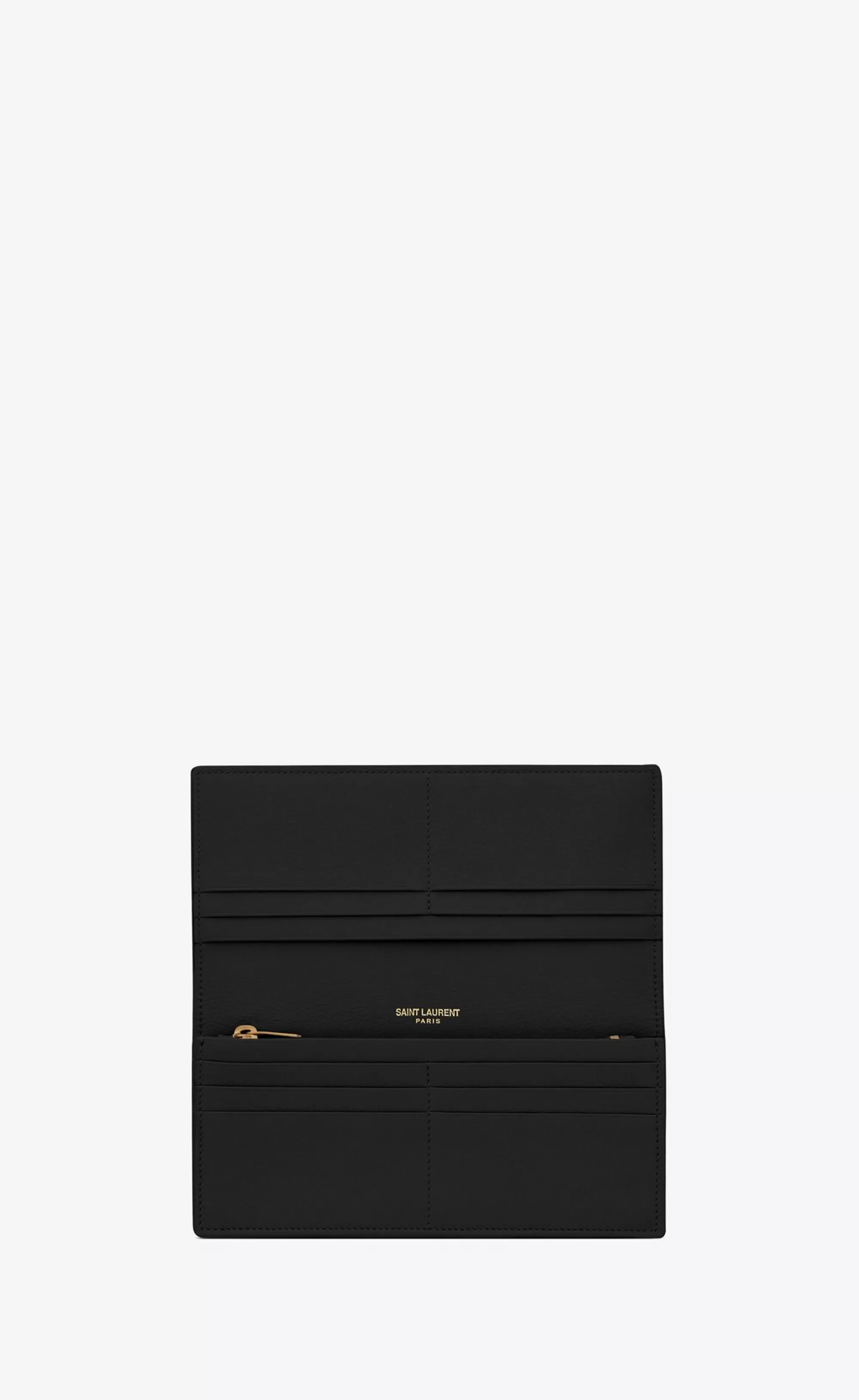 Women Saint Laurent WALLETS^TINY CASSANDRE Flat Wallet In Grained Leather | | YSL.com