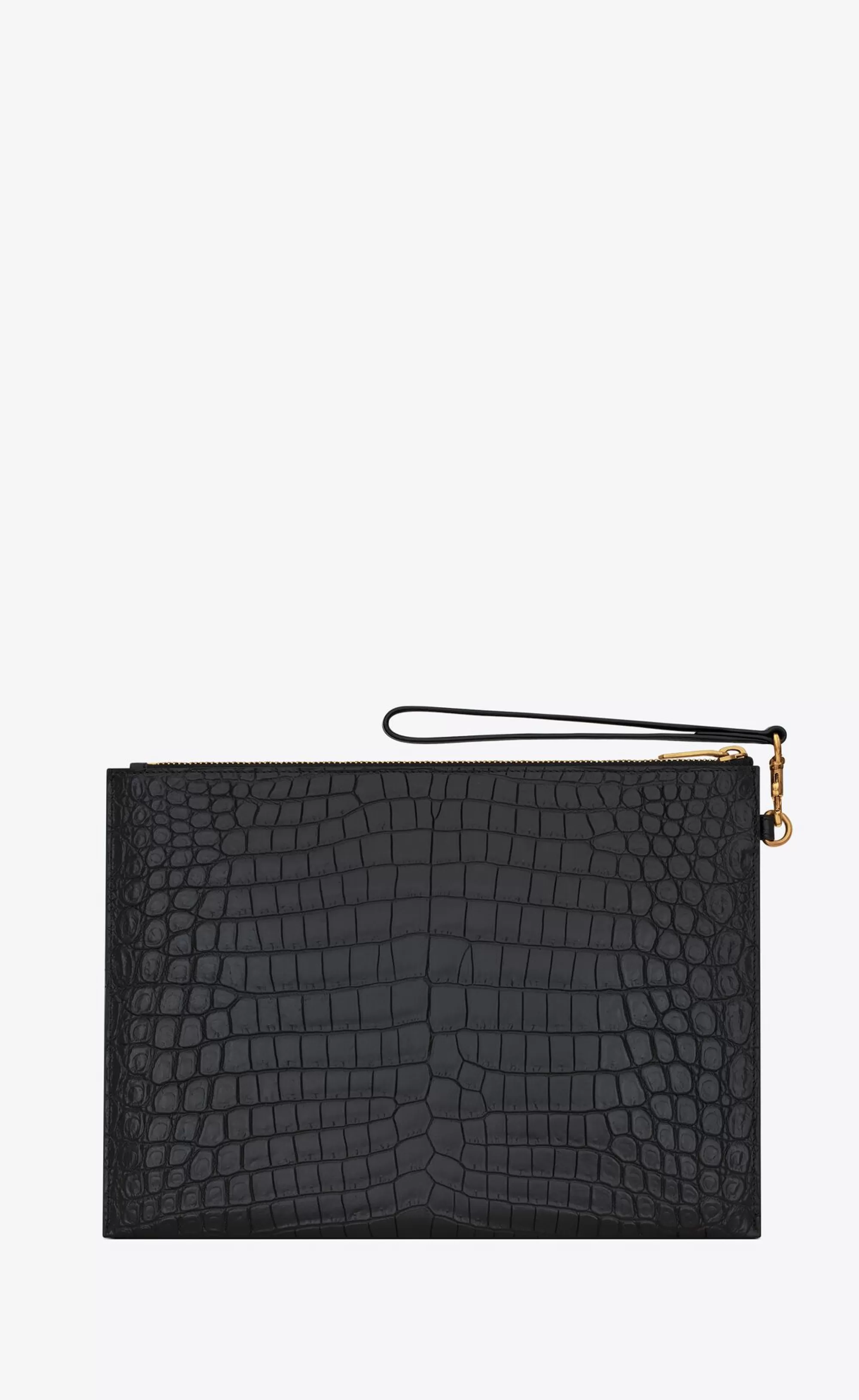 Saint Laurent POUCHES^TINY CASSANDRE Zip Tablet Holder In Crocodile-embossed Leather | | YSL.com