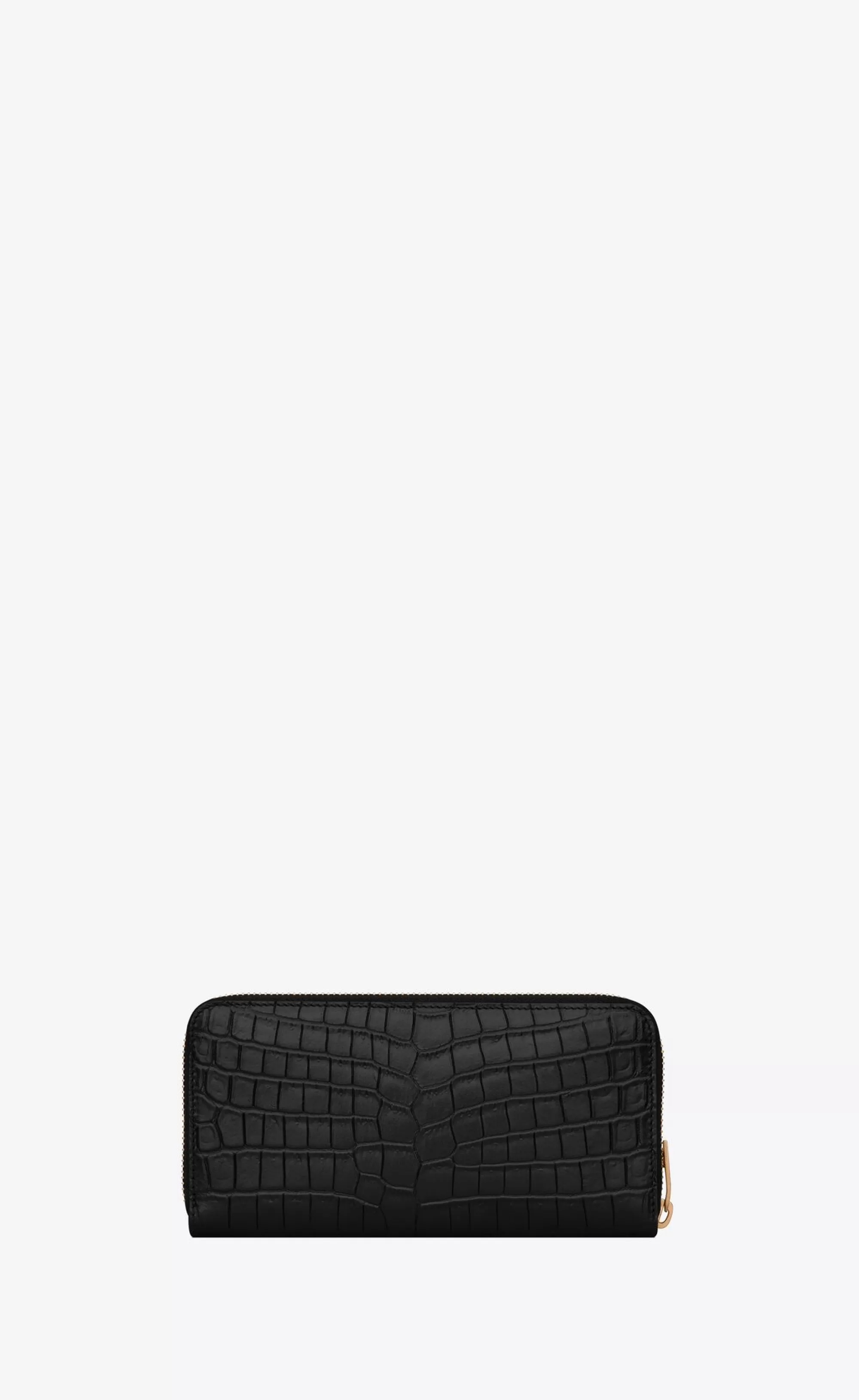 Saint Laurent WALLETS^TINY CASSANDRE Zip-around Wallet In Crocodile-embossed Matte Leather | | YSL.com